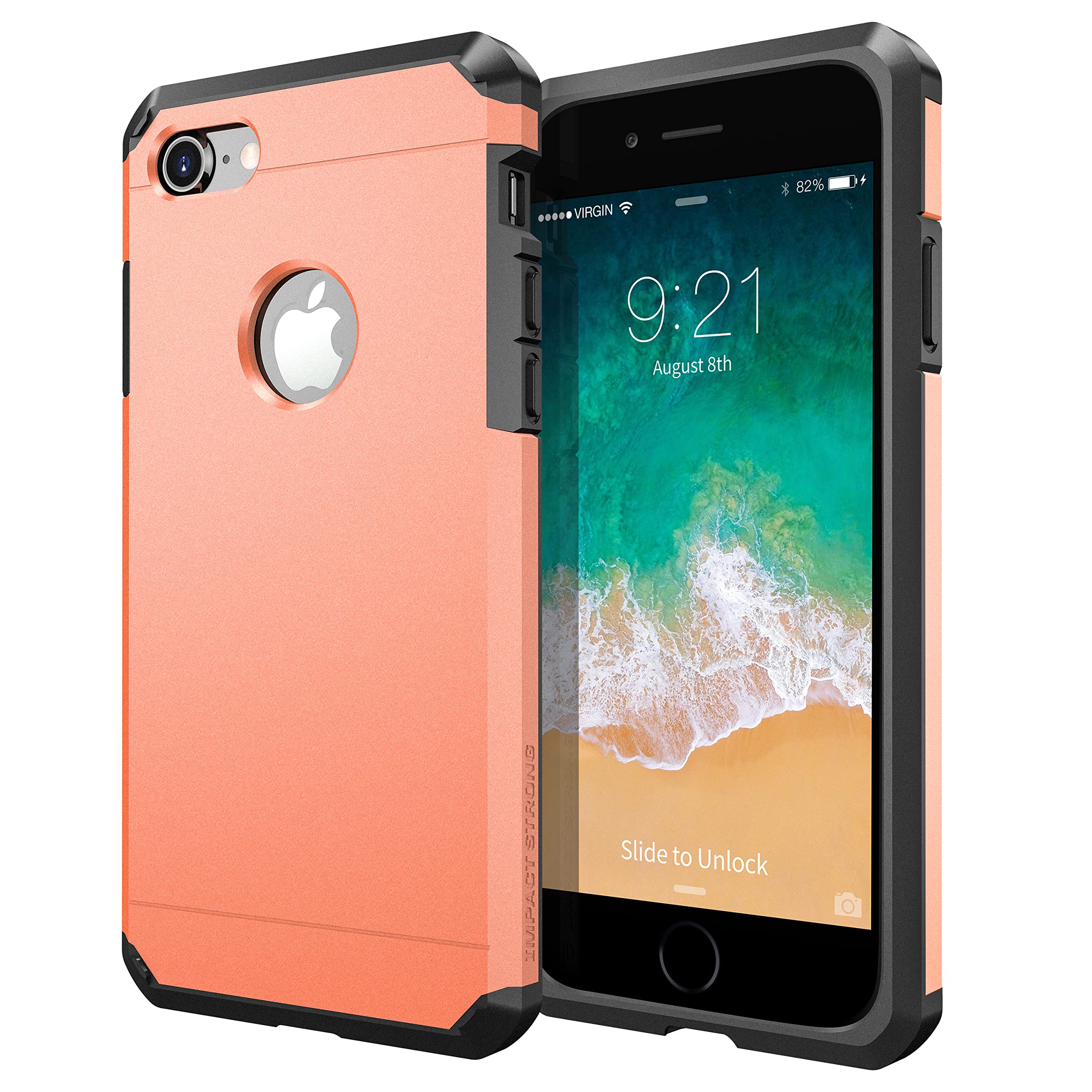 ImpactStrong Heavy Duty iPhone 7/8 Case - Dual Layer Protection Shockproof Cover for Apple iPhone 7 & 8 (Coral) | Perfect for Outdoor Activities, Construction Work & Extreme Sports Protection