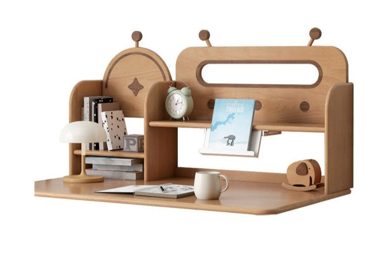 Premium Oak & Beech Solid Wood Multi-Layer Desktop Shelf - Sturdy & Stylish Organizer for Home Office, Study, or Workspace - Perfect for Books, Plants, and Office Supplies