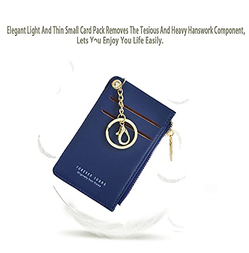 Slim Leather Card Holder Wallet for Women - RFID Blocking Minimalist Small Purse with Keychain & Coin Pocket | Perfect for Travel, Everyday Use & Gift Giving
