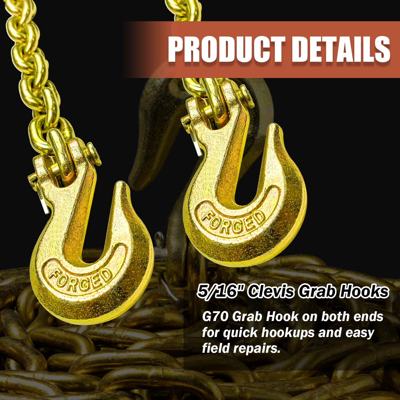 Heavy Duty G80 Transport Binder Chain 5/16