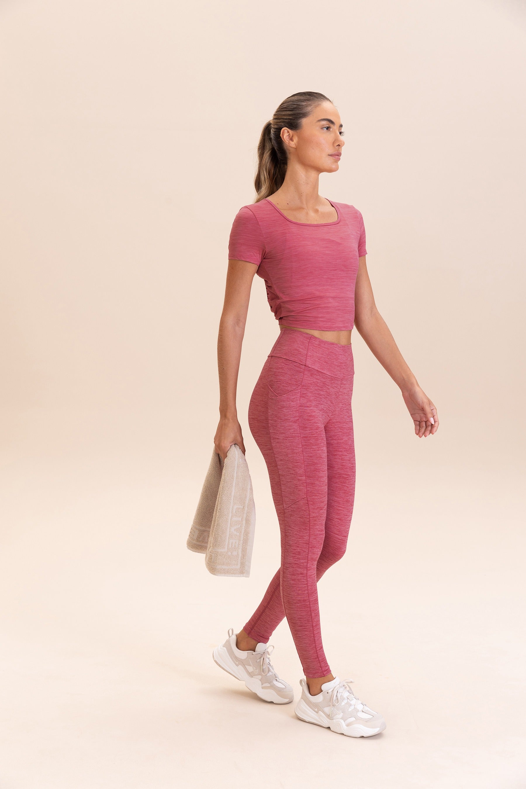 Melange Leggings for Women - High Waisted Yoga Pants with Pockets - Soft & Stretchy Workout Leggings for Running, Gym, Lounge & Everyday Wear
