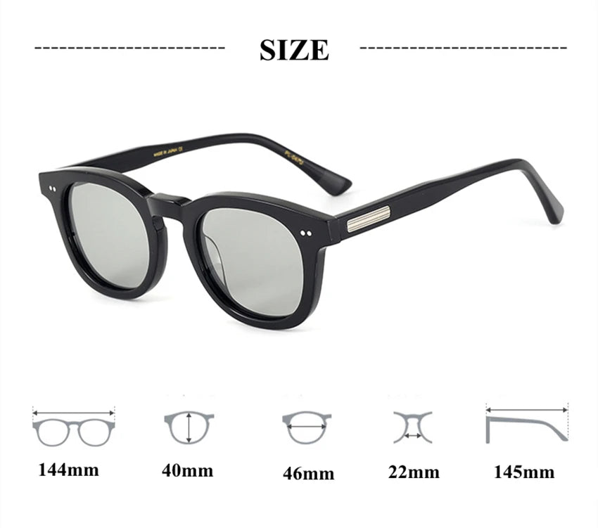 Black Unisex Square Acetate Polarized Sunglasses 4946 - UV Protection, Fashion Eyewear for Men & Women | Perfect for Driving, Beach, and Outdoor Activities