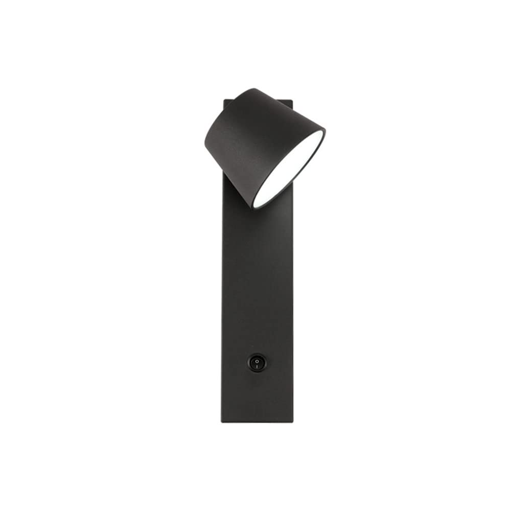 Modern Minimalist LED Wall Sconce - Rotatable Bedside Reading Light with Push Button Switch, Wall Mount Spotlight for Bedroom Decor & Nighttime Reading