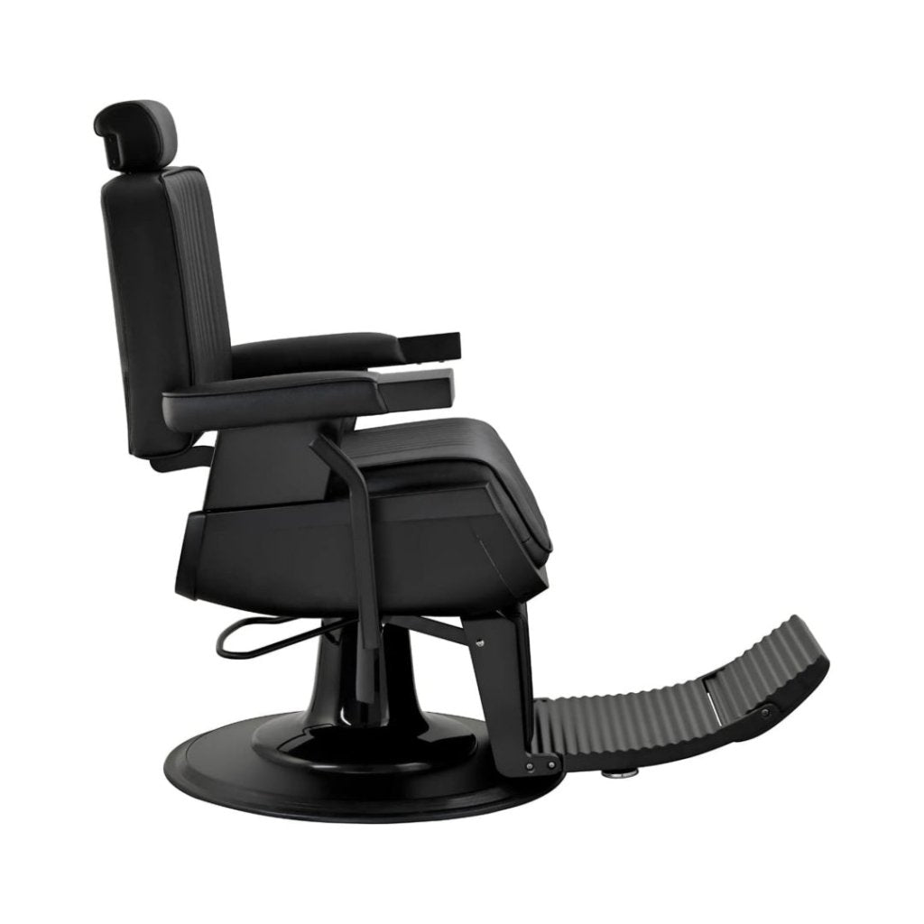 Greenlife Vader Advance Modern Reclining Barber Chair - Matte Black Finish for Salon, Barbershop & Home Grooming Use