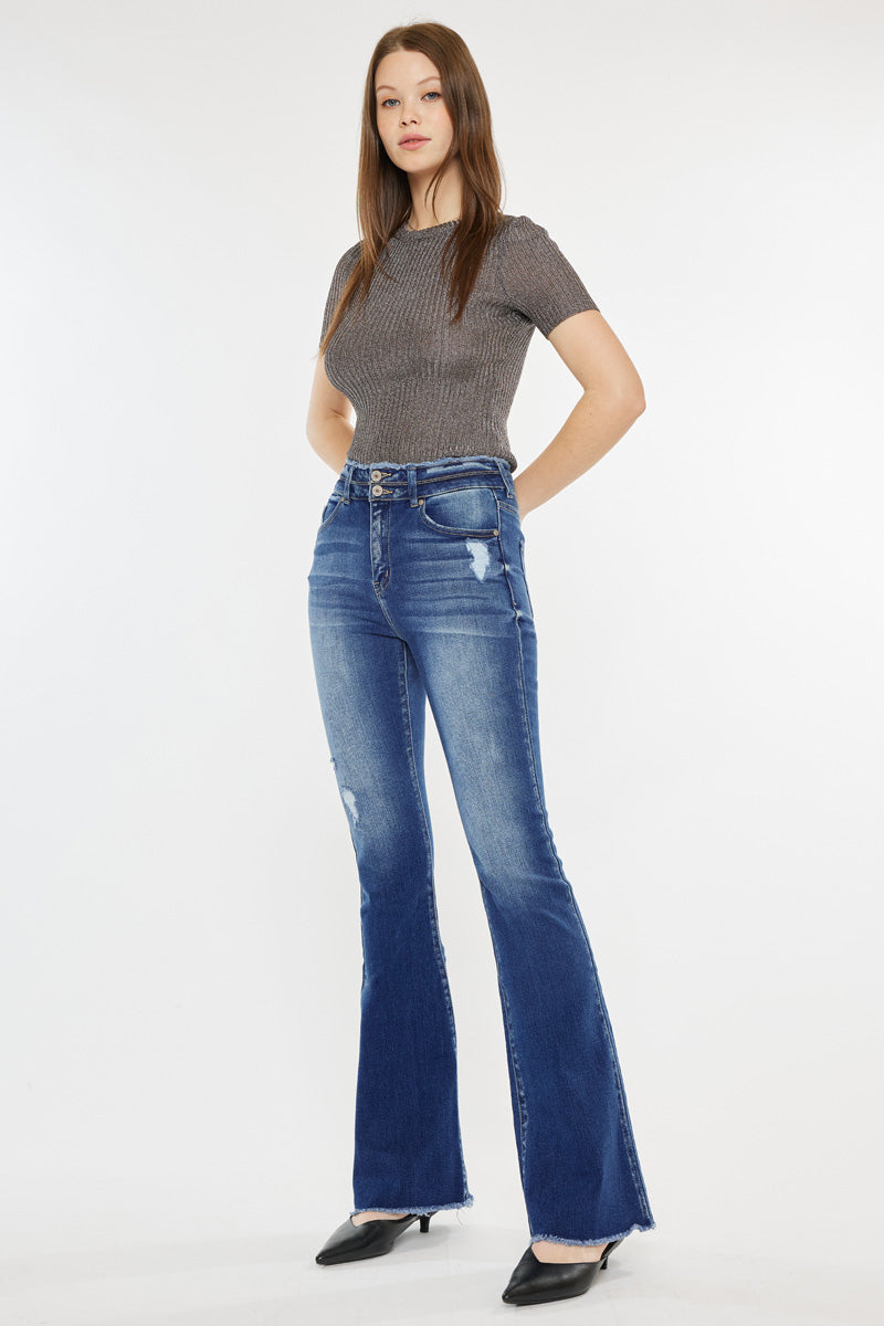 Morgan High Rise Flare Jeans for Women - Stretchy Denim Pants with Comfortable Fit - Perfect for Casual Wear, Office & Date Night Outfits