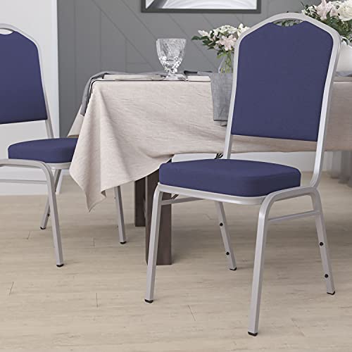 Navy Fabric/Silver Frame
