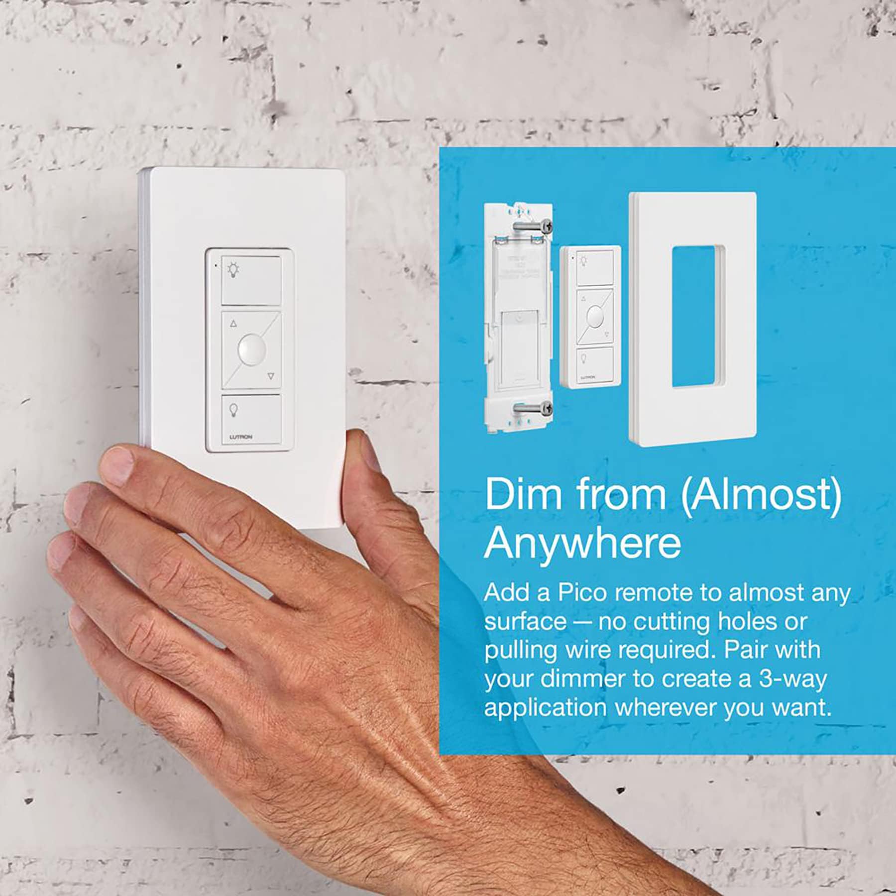 Lutron Caseta Deluxe Smart Dimmer Switch Kit with Wireless Remote - White | Works with Alexa, Apple HomeKit | 3-Way Switch Compatible | P-BDG-PKG2W-A & P-PKG1WS-WH | Perfect for Smart Home Lighting Control in Living Room, Bedroom, or Office