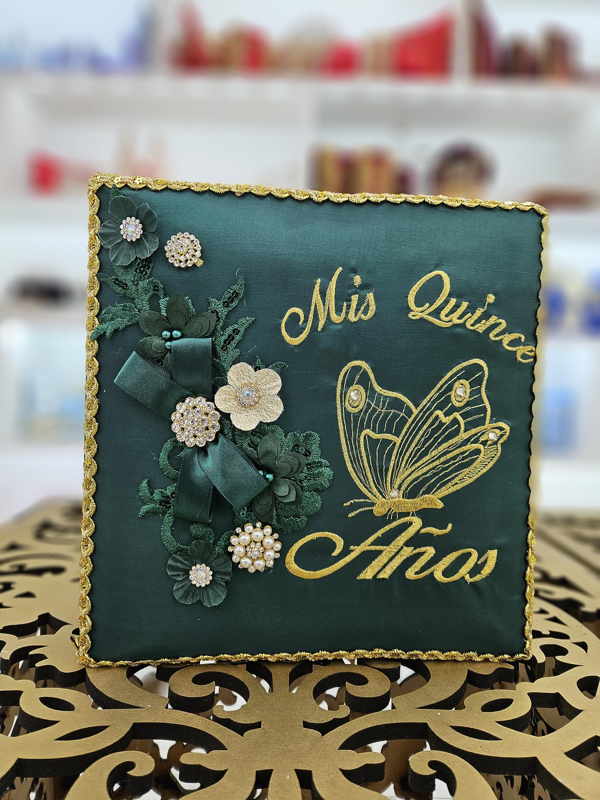 Custom Made Quinceañera Guest Book Pillow - Butterfly Theme (Mariposa) Sweet 16 Accessories Set - Perfect for Quinceañeras, Birthday Decorations & Gift Ideas (A&C Quinceañeras and More)