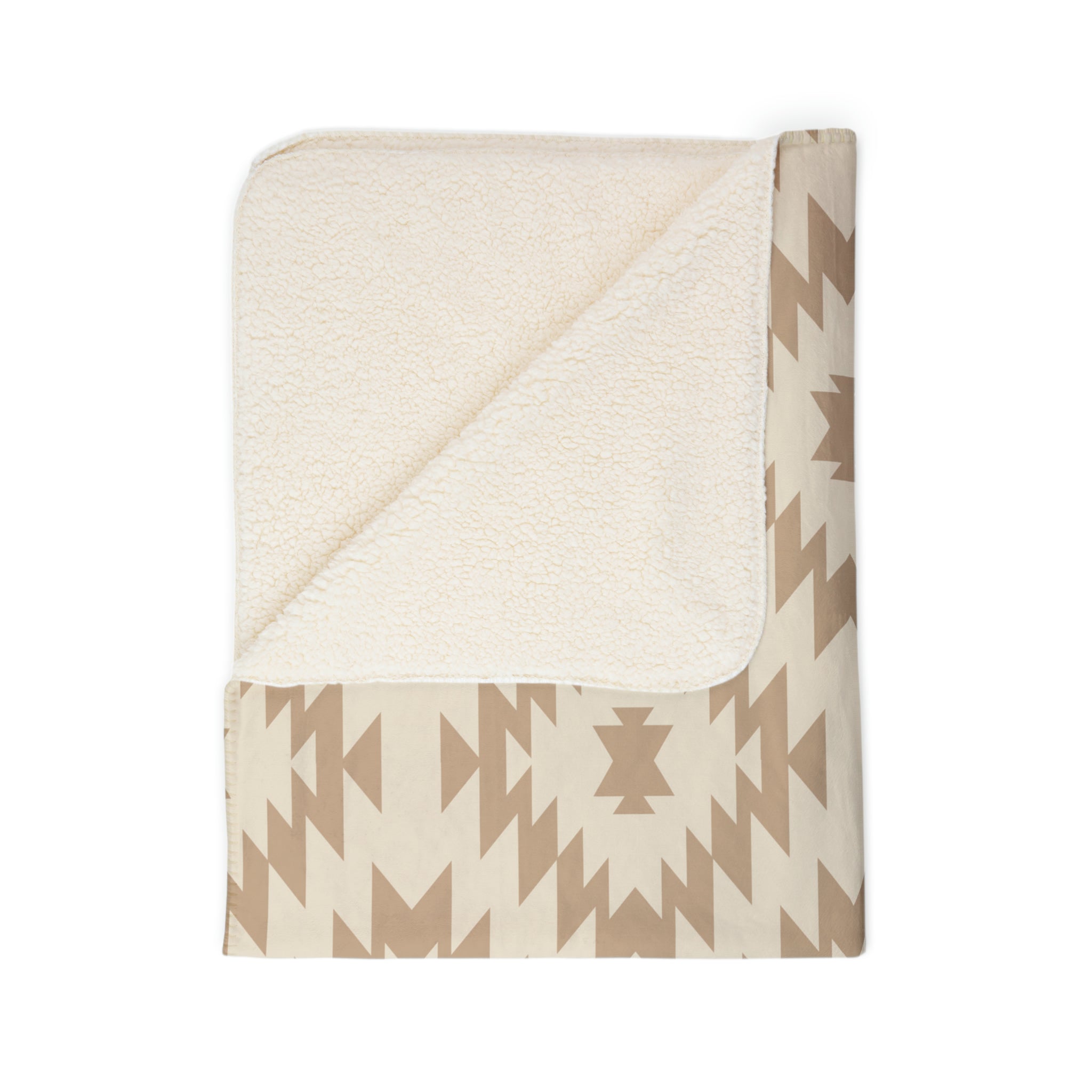 Soft Fleece Sherpa Throw Blanket - Southwestern Rio Sand Design for Cozy Living Room & Bedroom - Perfect for Snuggling on the Couch or Adding Warmth to Your Bed