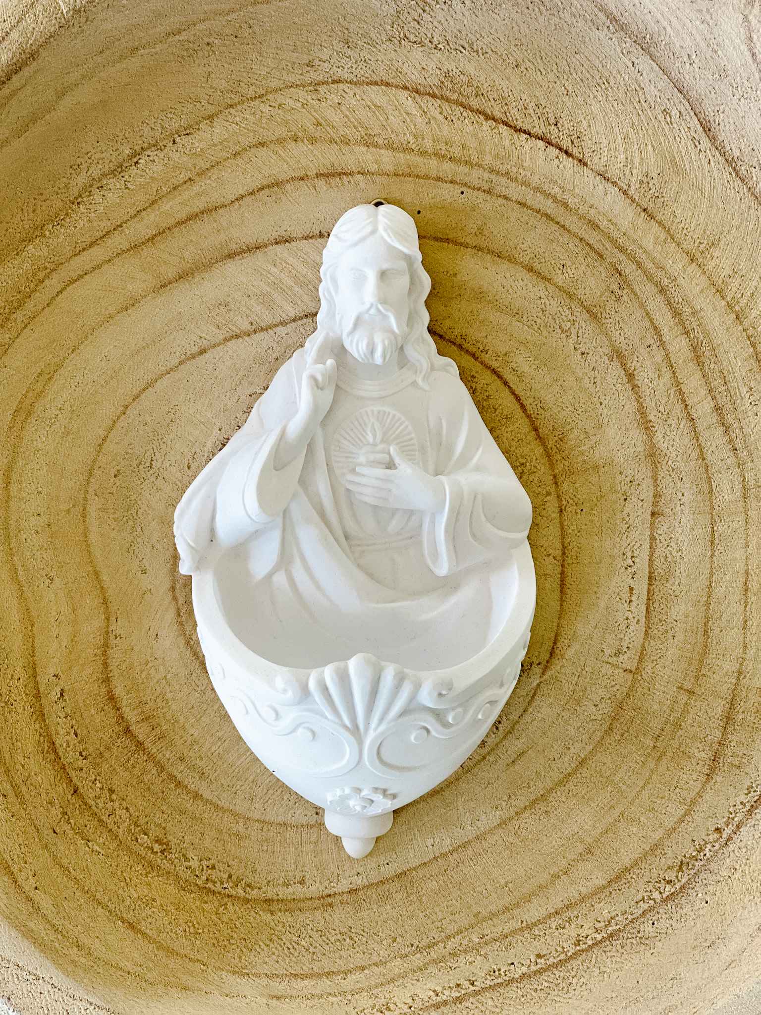 Sacred Heart Holy Water Font - Catholic Religious Wall Decor for Home, Church & Prayer Room - Perfect for Baptism, Blessings & Spiritual Decor