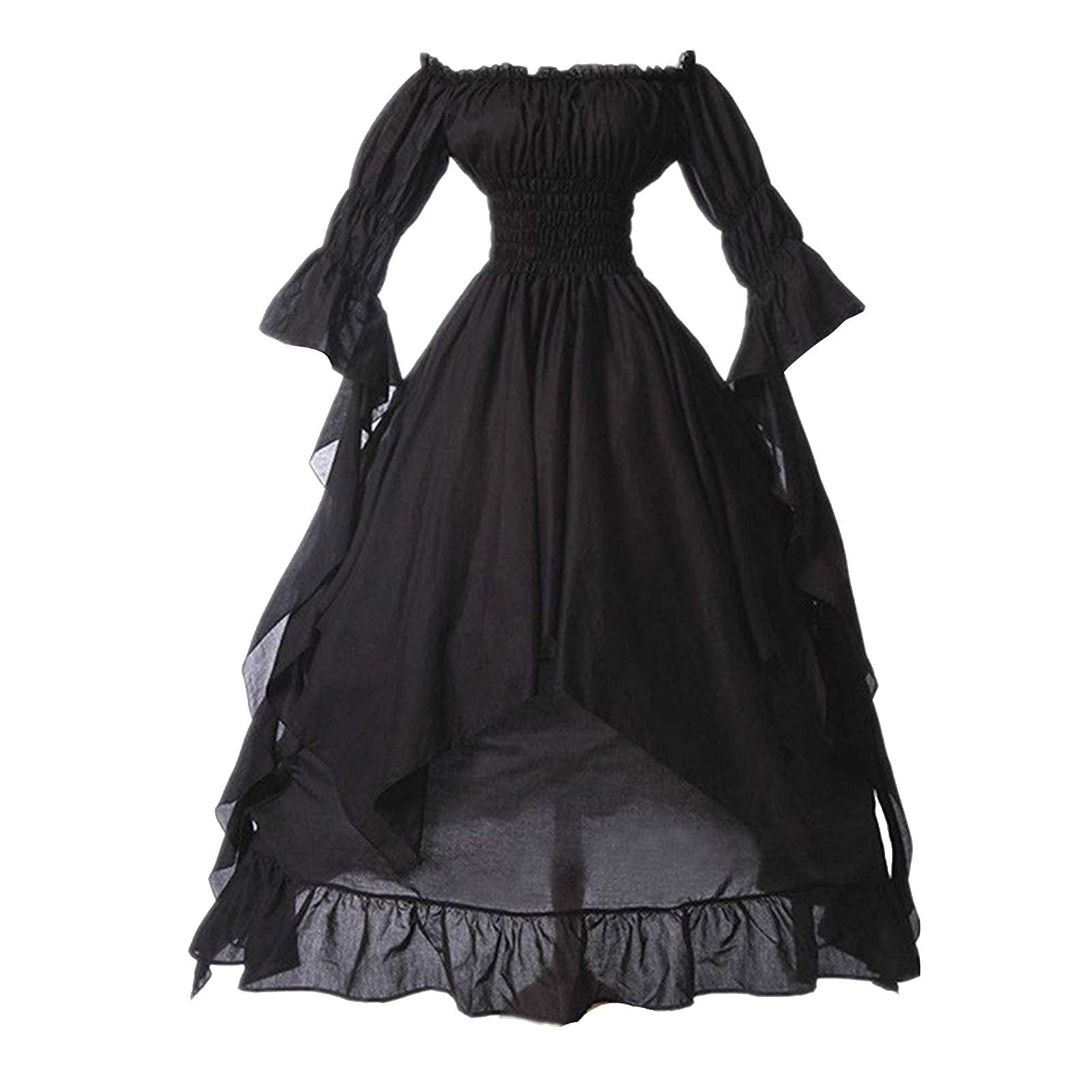 Medieval Irish Over Dress for Women - Plus Size Gothic Bell Sleeve Tunic Dress with High Low Hem | Perfect for Renaissance Fairs, Halloween Costumes & Boho Chic Outfits