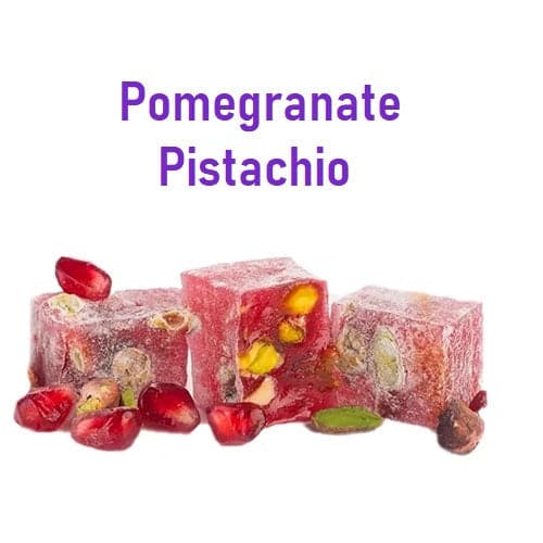 Premium Turkish Delight Pomegranate Pistachio Flavor - 16oz (454g) Gourmet Middle Eastern Dessert | Perfect for Gifts, Tea Time & Special Occasions