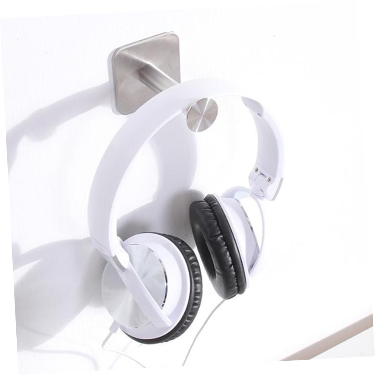 HOMSFOU Under Desk Headphone Holder with Strong Adhesive - Space Saving Headphone Hanger for Office, Gaming Setup & Home Organization (Black) - Perfect for Workstations, Dorm Rooms & Small Spaces