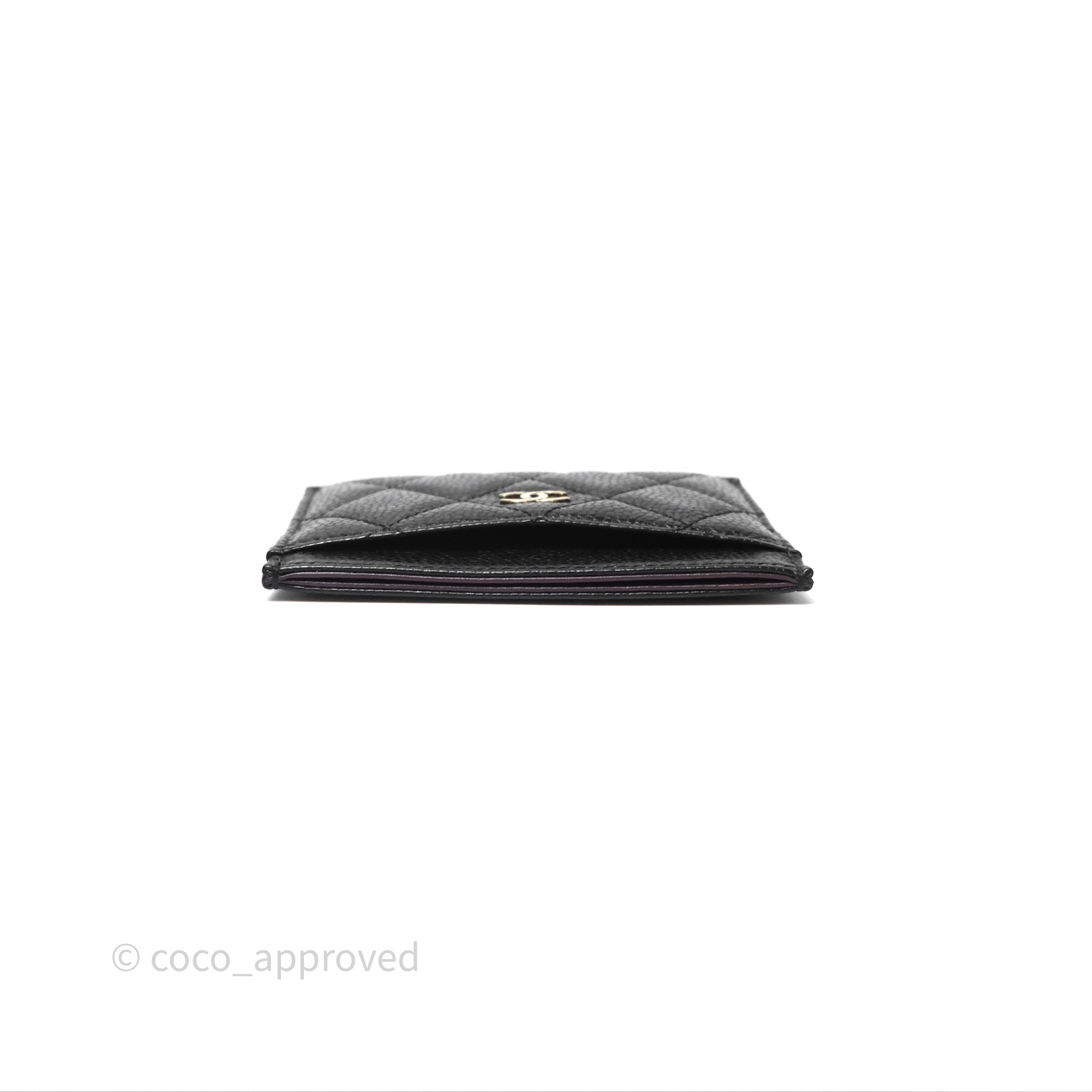 Chanel Classic Flat Card Holder in Black Caviar Leather with Gold Hardware - Perfect for Everyday Use & Luxury Gift Giving