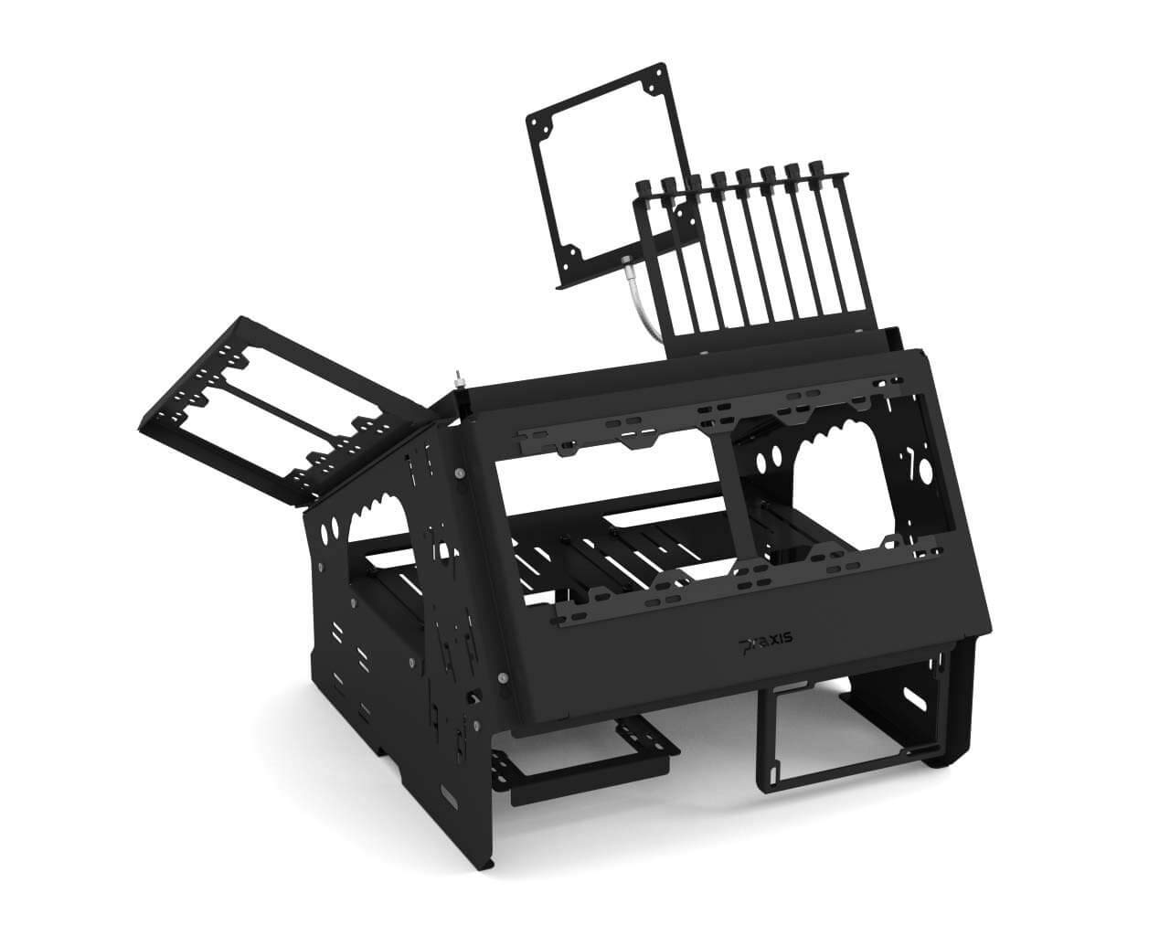 Praxis WetbenchSX Open Air Computer Test Bench Pro - Angled Edition - Black | PC Hardware Testing Station for Gamers & Tech Enthusiasts | Perfect for Overclocking, Build Testing & Component Maintenance