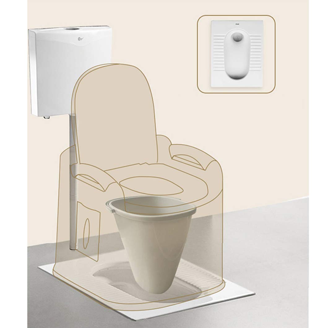 Portable Toilet Chair - Adjustable Bedside Commode with Shower Seat | Medical Urinal for Elderly, Pregnant Women & Disabled | Home Care & Travel Use | Lightweight & Durable Design for Indoor/Outdoor Mobility Assistance