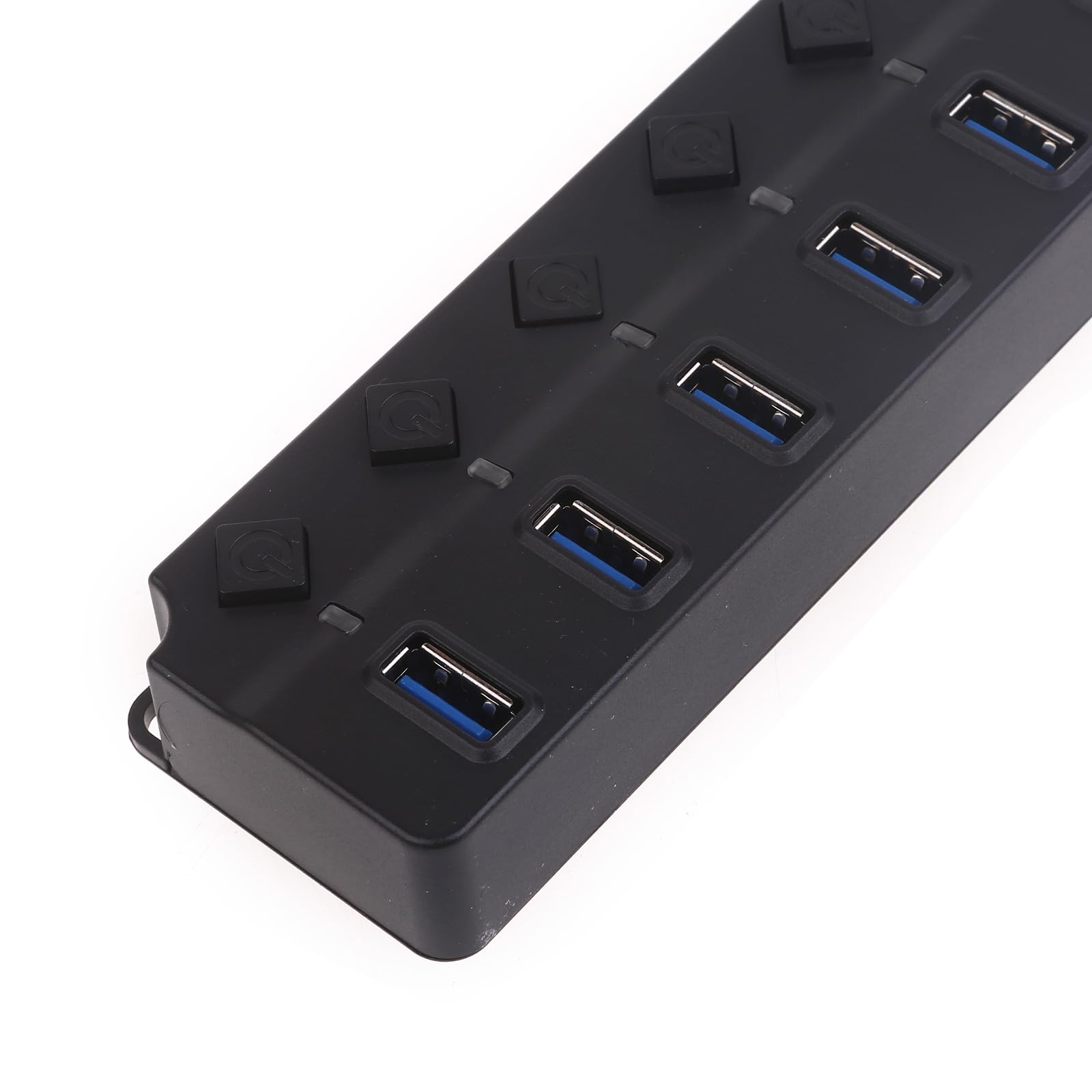 WATERBELINE 7-Port USB Hub with Individual On/Off Switches - High-Speed USB Splitter & Extension Adapter for Laptop, PC, Mac - Compact Multi-Port USB Converter for Home Office, Gaming & Travel