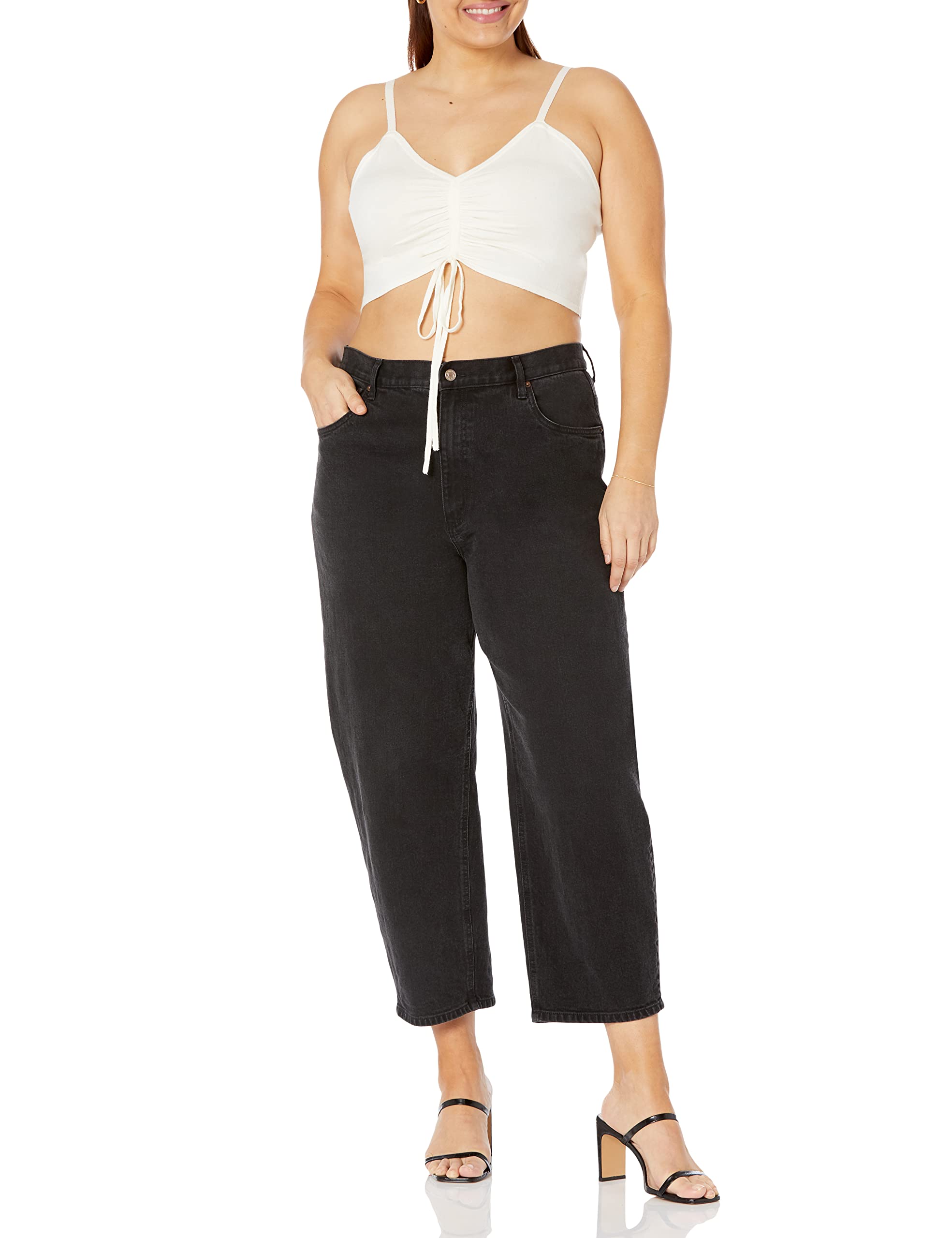 The Drop Women's Raquel Cinched Cropped Sweater Cami Top | Sexy Casual & Layering Piece for Date Night, Girls Night Out & Fall Outfits