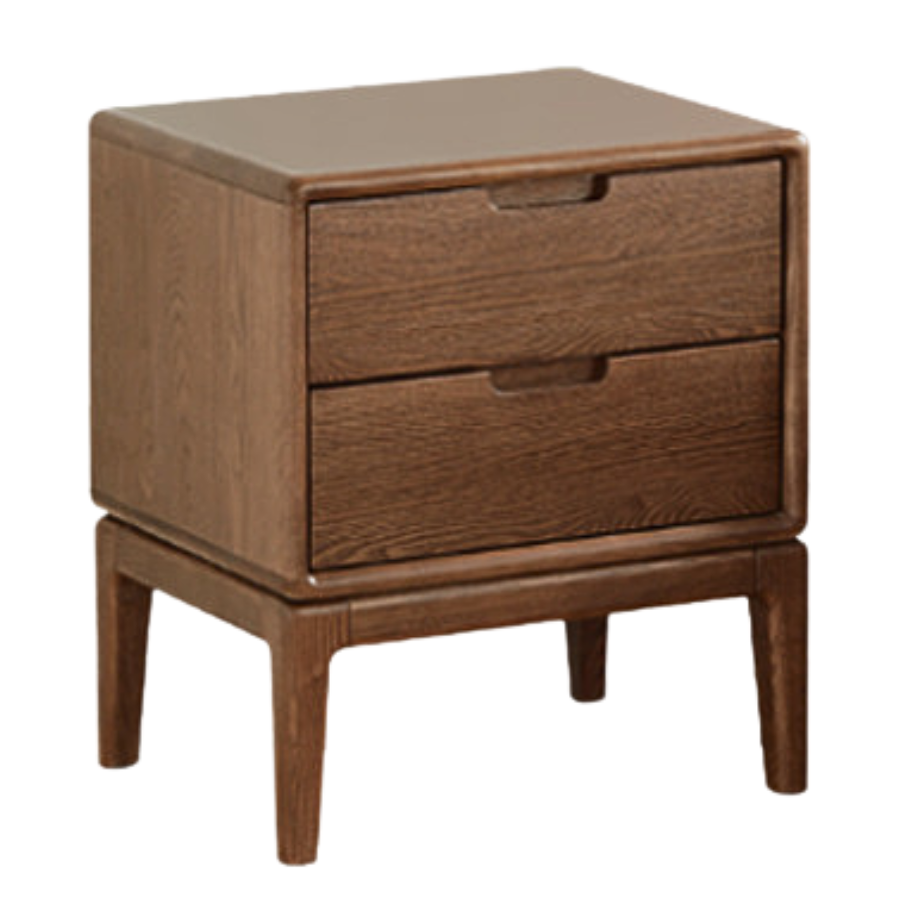 Premium Black Walnut & Ash Solid Wood Nightstand - Modern Nordic Style Bedside Table for Bedroom, Living Room, or Office - Durable & Stylish Furniture with Storage Shelf