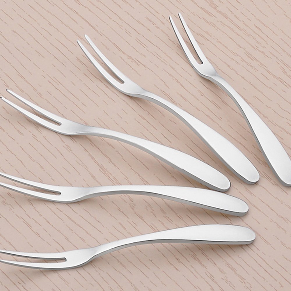 Premium 304 Stainless Steel 5-Piece Fruit Forks Set with Swan Base - Food Grade, Elegant Cocktail & Dessert Forks for Cake, Ice Cream, Coffee, Soup & Kids - Perfect for Parties, Weddings & Home Dining