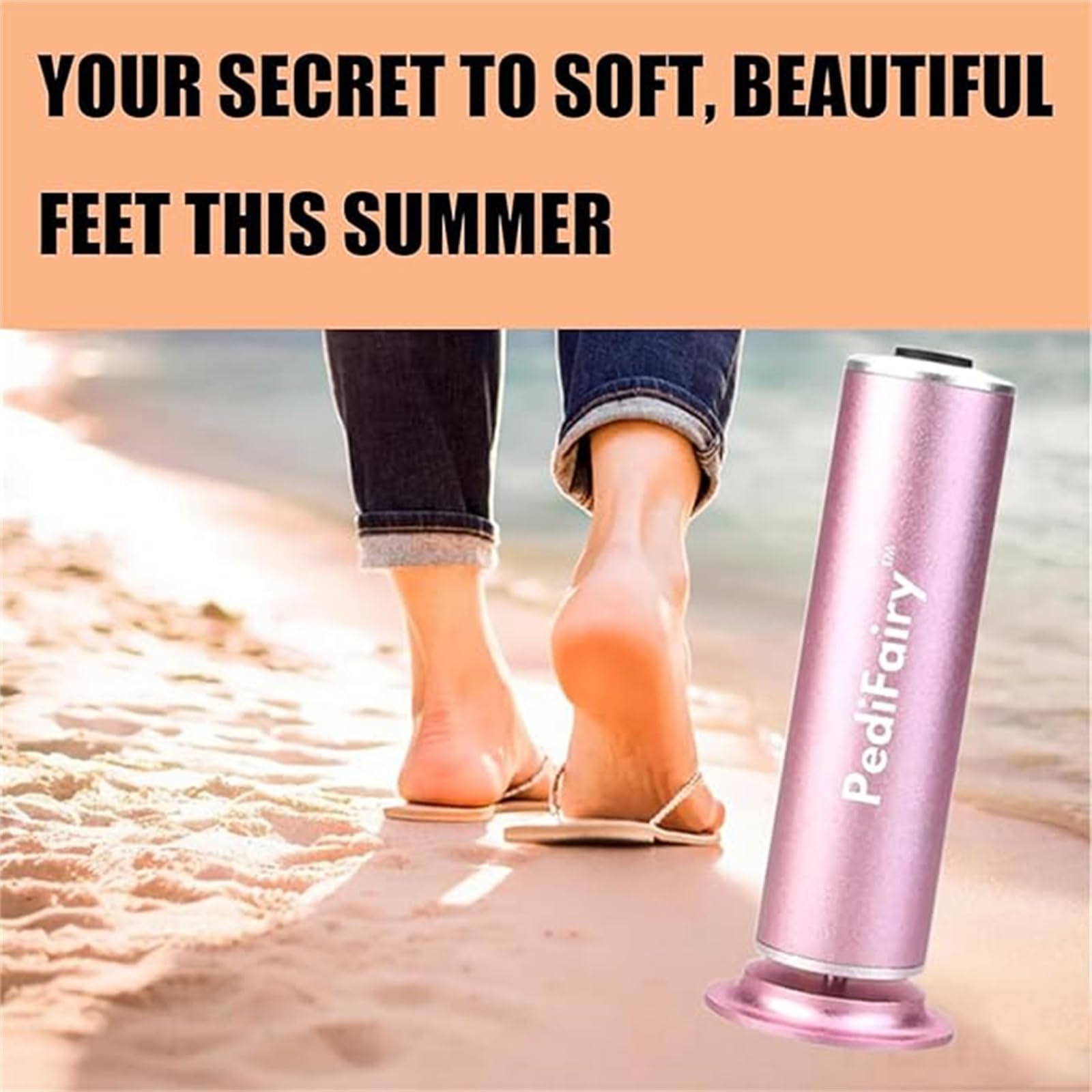 Dermave Electric Foot Callus Remover & Pedicure Polisher - 360° Rotating Exfoliator for Smooth Feet - Professional Foot Grinder for Dead Skin & Callus Removal (Black) - Perfect for Home Spa & Pedicure Care