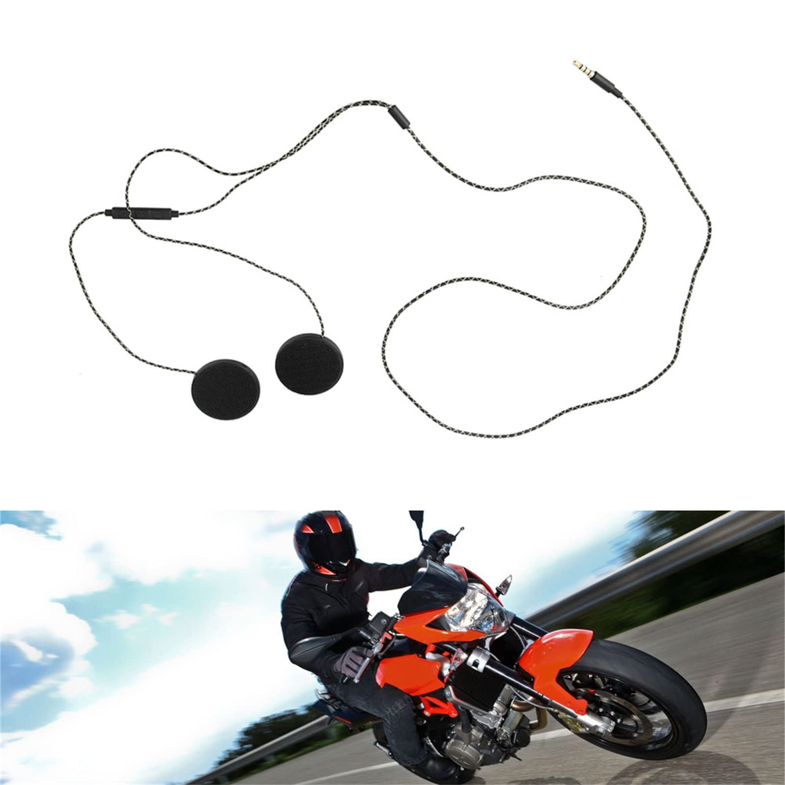 Joyzan Helmet Headset - Motorcycle Bluetooth Headphones with Noise Reduction & Hands-Free Calling for Smartphone/MP3 - Perfect for Riding & Commuting