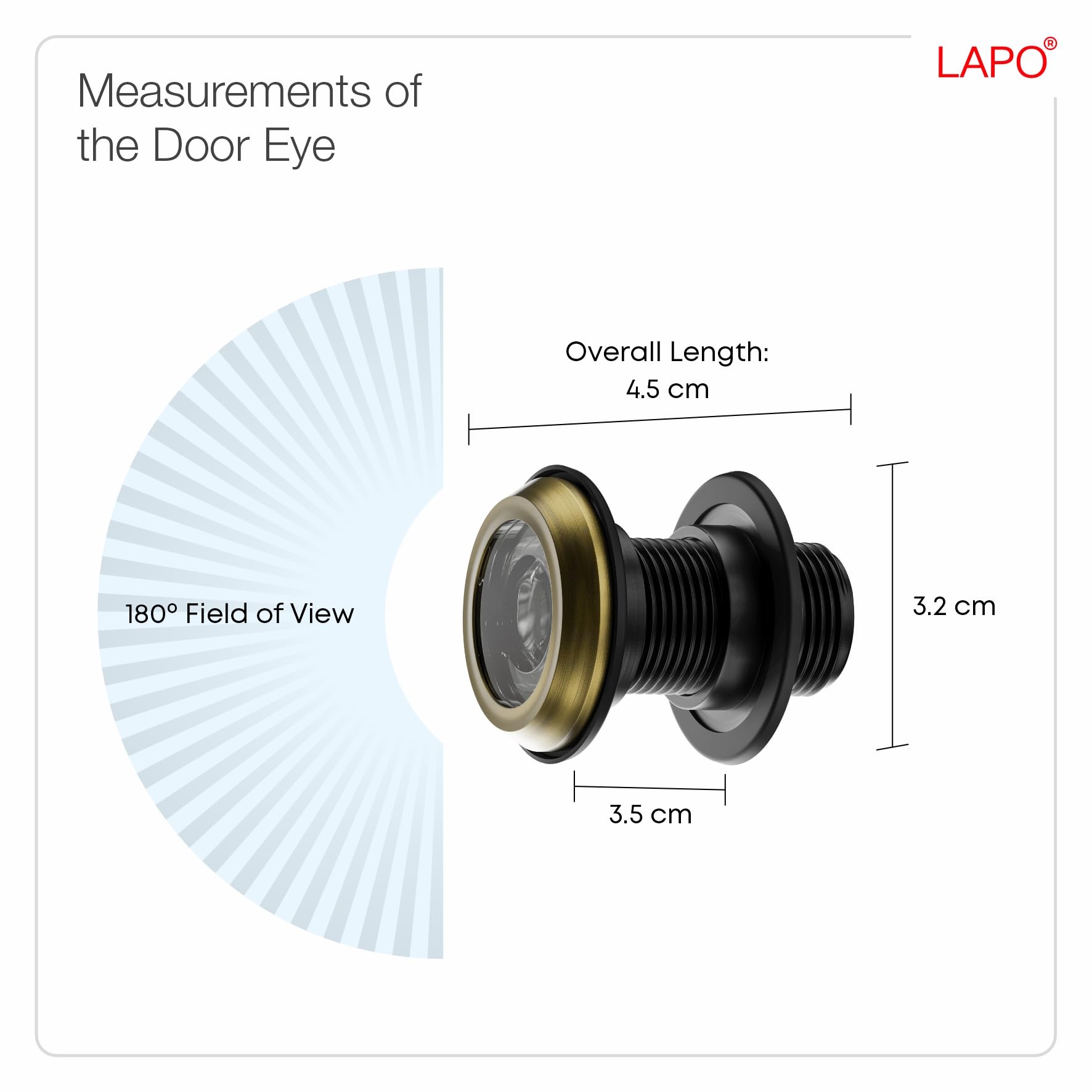 180 Degree Wide Angle Door Peephole Viewer - Clear Lens Home Security Eyehole for Front Doors & Apartments - Antique Bronze Finish (Pack of 1) | Enhance Safety for Elderly, Kids & Nighttime Visitors
