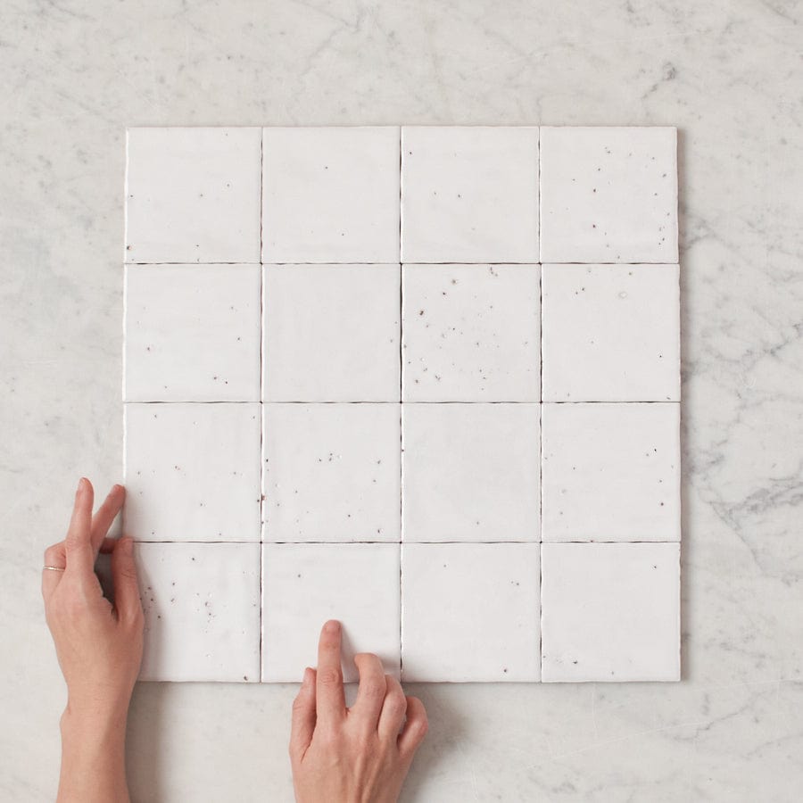 Umina White Gloss Small Square Ceramic Tile - Perfect for Kitchen Backsplash, Bathroom Walls & DIY Home Decor Projects