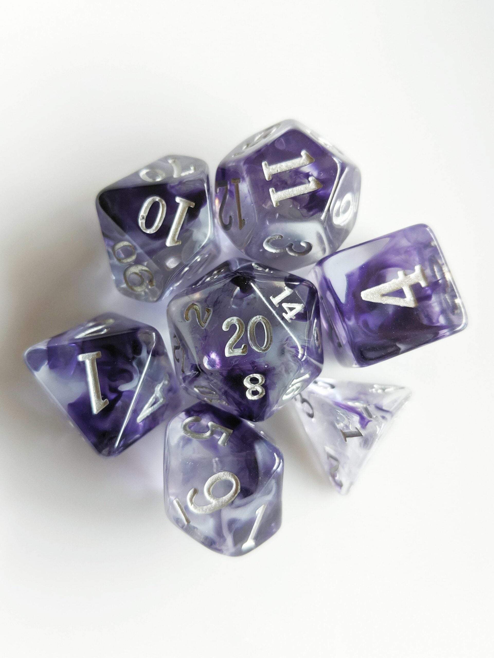 Black Diamond Nebula Dice Set - 7-Piece Polyhedral Dice for D&D, RPG & Tabletop Gaming - Perfect for Dungeons & Dragons, Pathfinder & Board Games