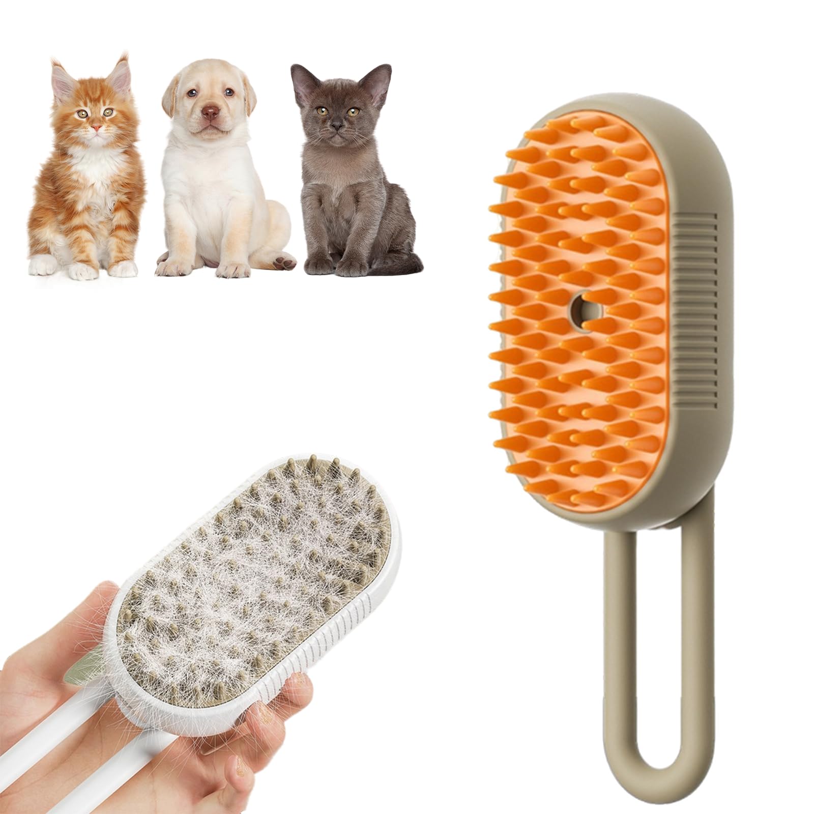 Spritz Defur Comb for Cats & Dogs - 3-in-1 Pet Grooming Brush with Steam Function for Shedding Control - Gentle on Long & Short Hair - Perfect for Home Grooming & Reducing Pet Hair Around the House