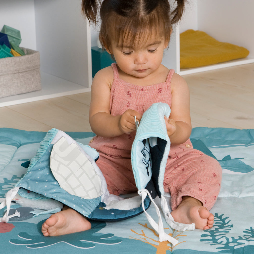 Little Big Friends Soft 2-in-1 Activity Book for Toddlers - Ocean Theme Interactive Learning Toy for Early Education, Perfect for Travel & Quiet Playtime