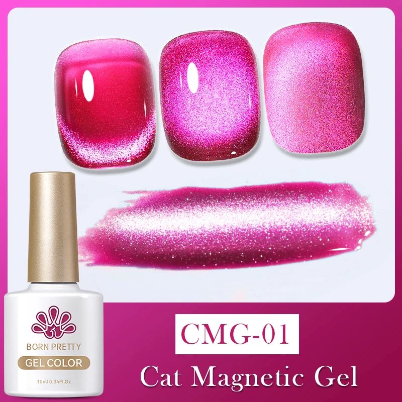 Born Pretty Jelly Amber Cat Eye Magnetic Gel Polish - Long-Lasting Nail Lacquer for Stunning Cat Eye Effect, Perfect for Manicures, Pedicures, and Special Occasions