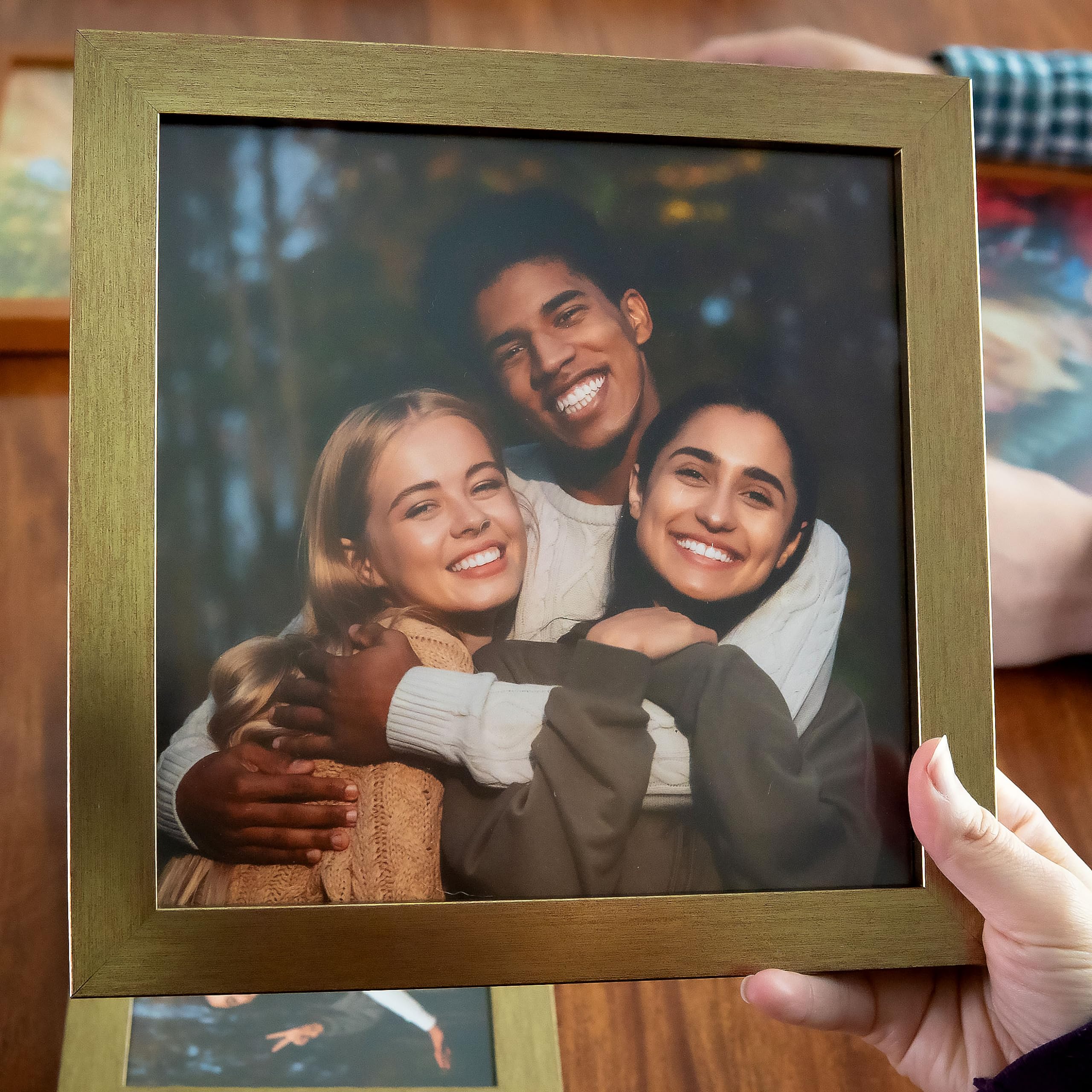 12x48 Gold Bronze Modern Minimalist Wood Picture Frame - Solid Wood Panoramic Poster Frame with UV Acrylic, Foam Backing & Hanging Hardware - Perfect for Wall Art, Home Decor, Office Display & Large Photo Frames