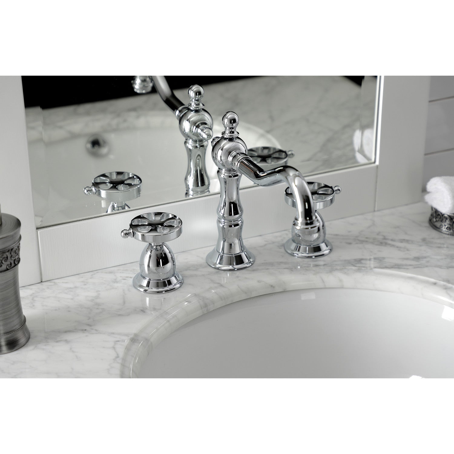 Belknap KS1971RX 3-Hole Widespread Bathroom Faucet with Brass Pop-Up Drain - Polished Chrome Finish - Perfect for Modern Bathroom Vanities & Sink Upgrades