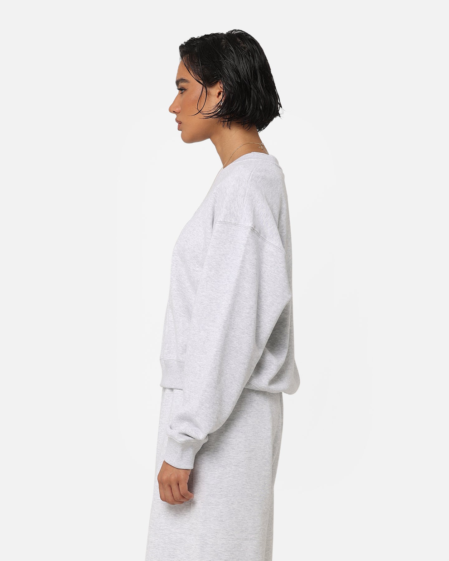 Adidas Women's Light Grey Fleece Sweatshirt - Soft Casual Pullover for Workout, Lounge & Everyday Wear
