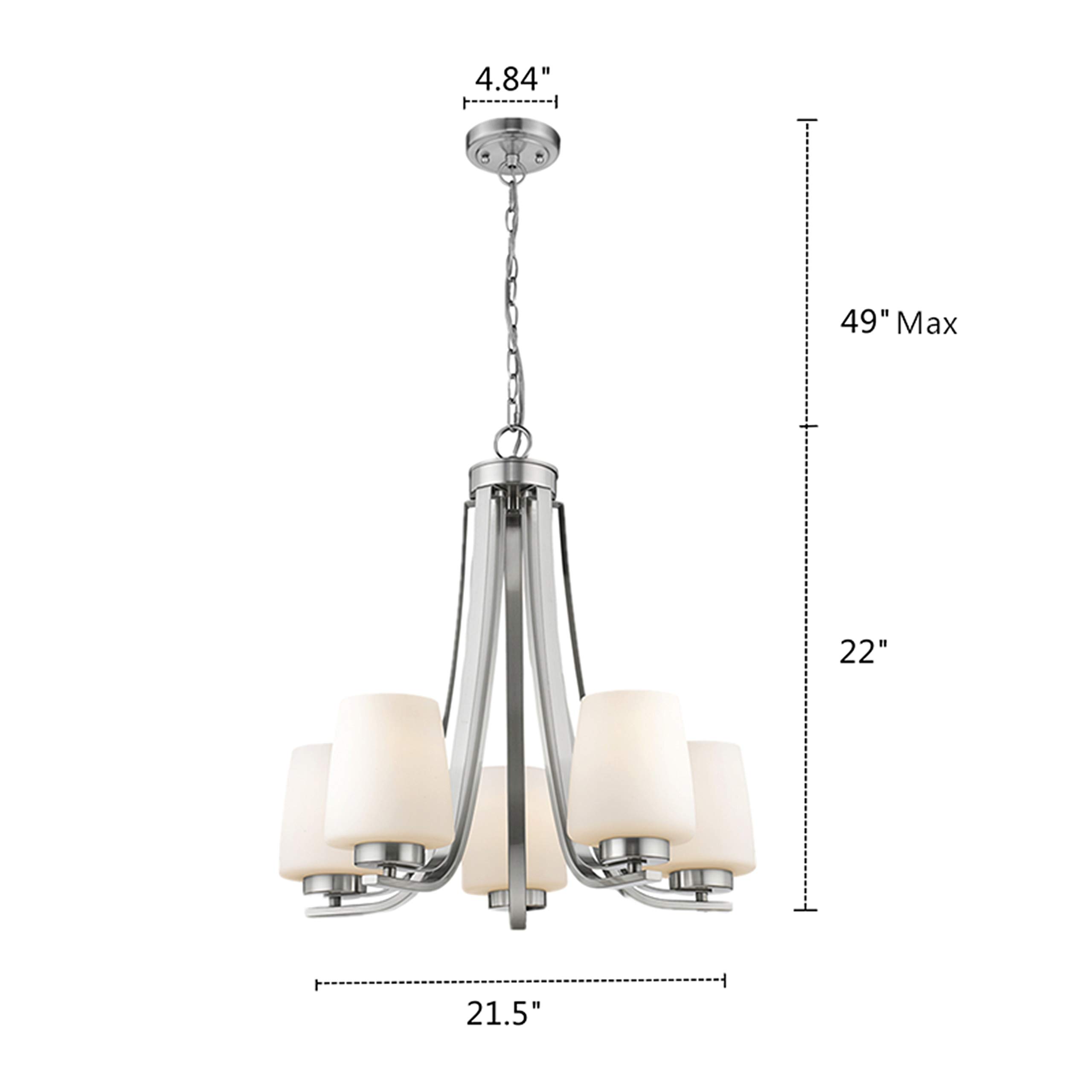 5-Light Brushed Nickel Mini Chandelier - 22