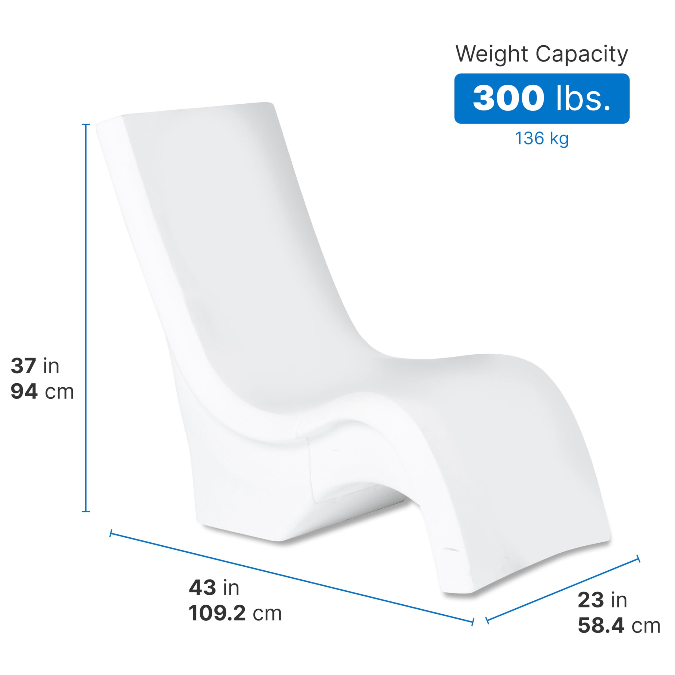 Step2 Vero Pool Chair - Fade-Resistant Waterproof Outdoor Patio Furniture for Sun Shelf - Heavy-Weighted Resin Poolside Lounge Chair (43