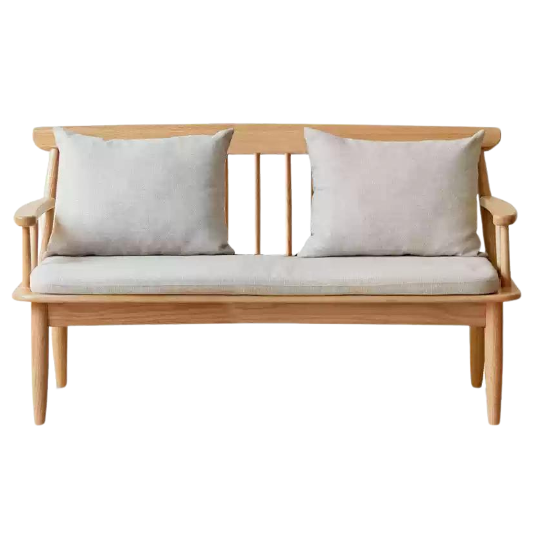 Premium Oak Solid Wood Windsor Sofa - All-Season Comfort for Living Room, Bedroom & Office - Winter & Summer Dual Use Design for Year-Round Relaxation