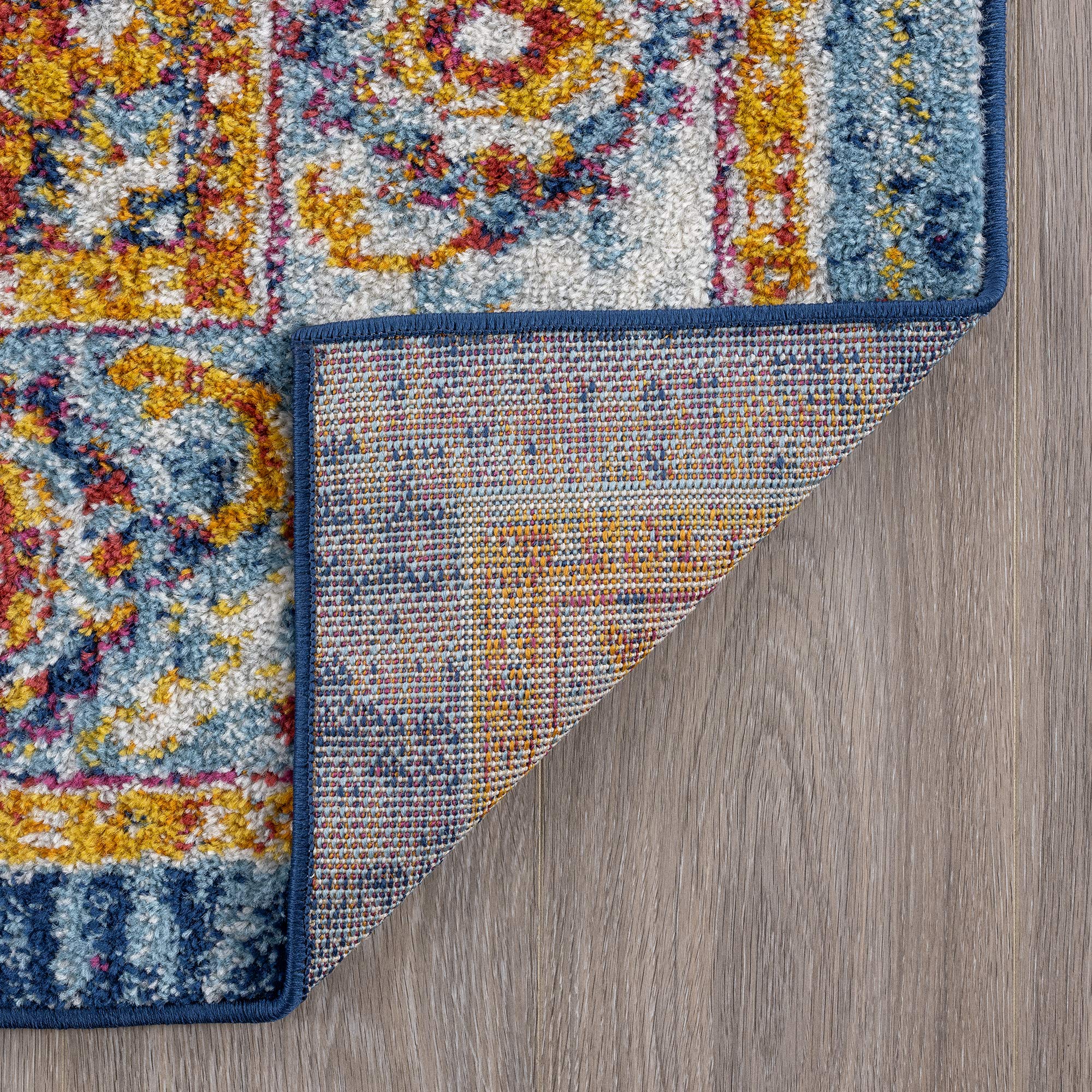 Premium Mila Blue 8x10 Area Rug - Soft Traditional Medallion Design for Living Room, Dining Room, Bedroom & Entryway - Large Indoor Carpet for Home Decor - Perfect for Cozy Spaces & High Traffic Areas
