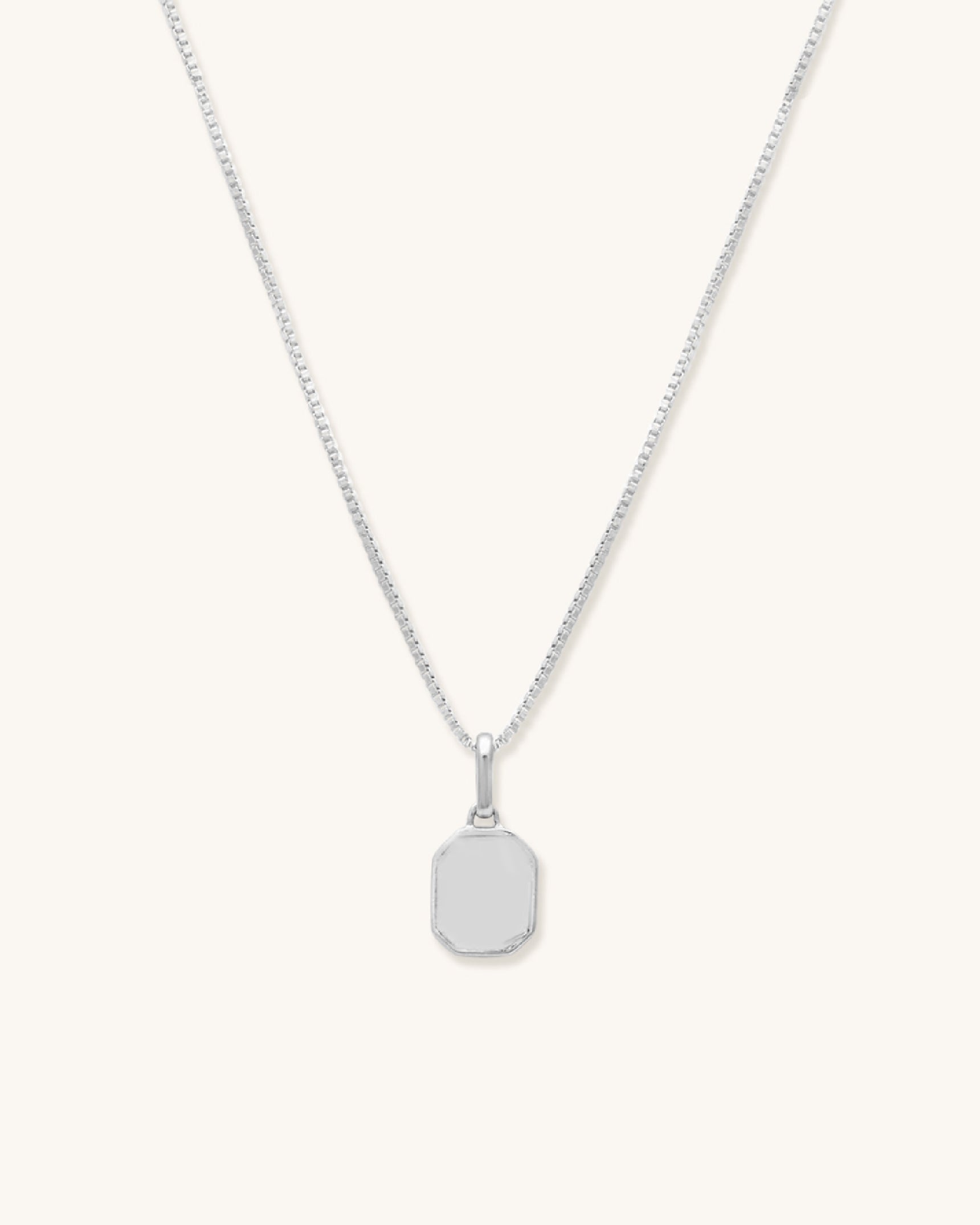 Love Token Necklace Square - Personalized Engraved Gift for Her, Couples Jewelry | Romantic Anniversary, Valentine's Day Present