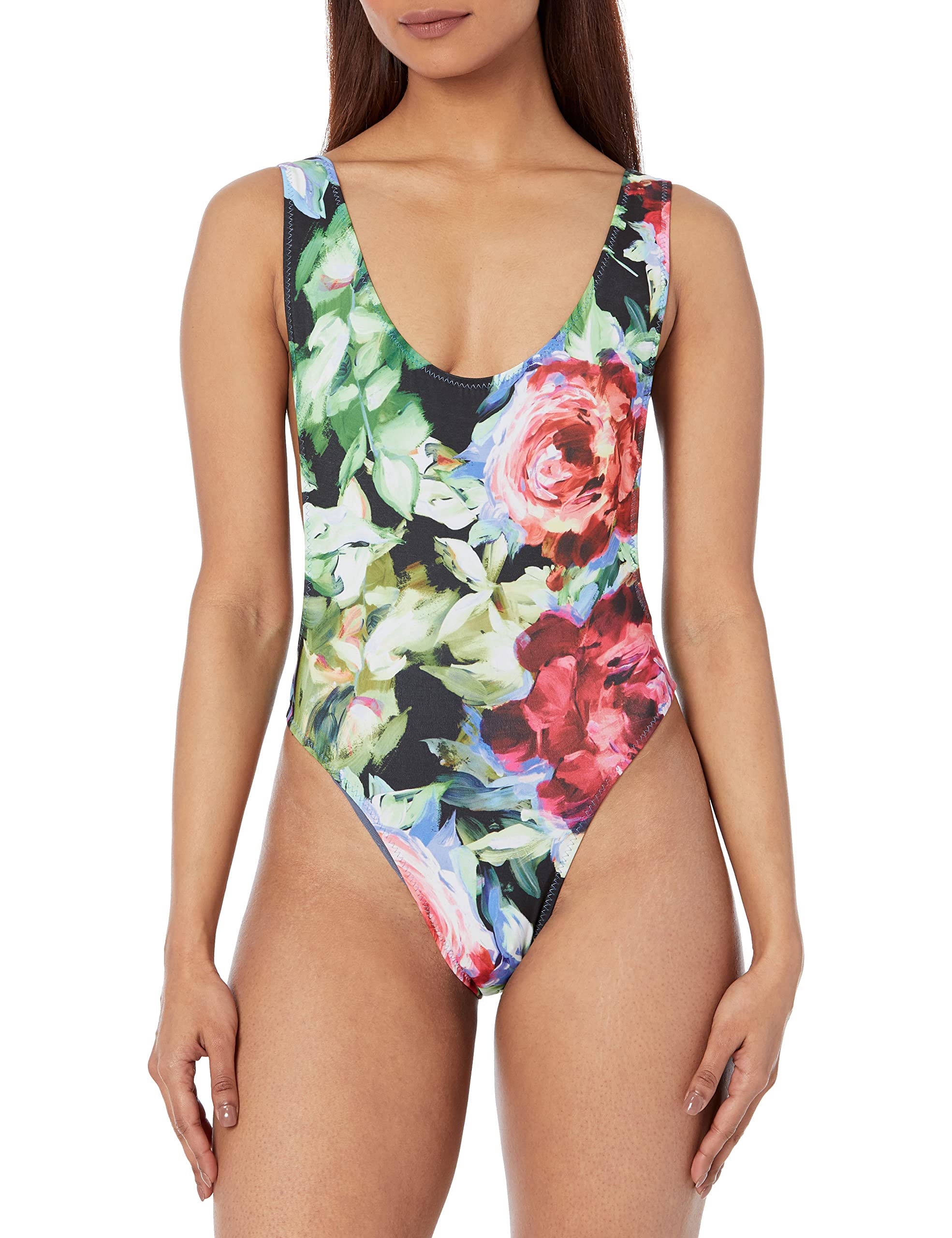 Norma Kamali Women's Marissa One Piece Swimsuit - Sexy High Cut Bathing Suit for Women, Tummy Control Swimwear for Beach & Pool Vacations