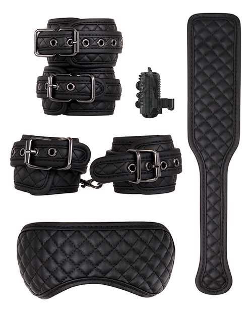 Adam & Eve's Fetish Dreams Beginner Bondage Set - Black Leather Restraints for Couples | Perfect for BDSM, Role Play & Spicing Up Your Sex Life