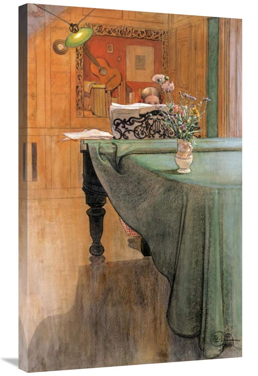 36 in. Young Girl at a Grand Piano Art Print by Carl Larsson - Vintage Swedish Home Decor, Perfect for Living Room, Bedroom & Office Wall Art