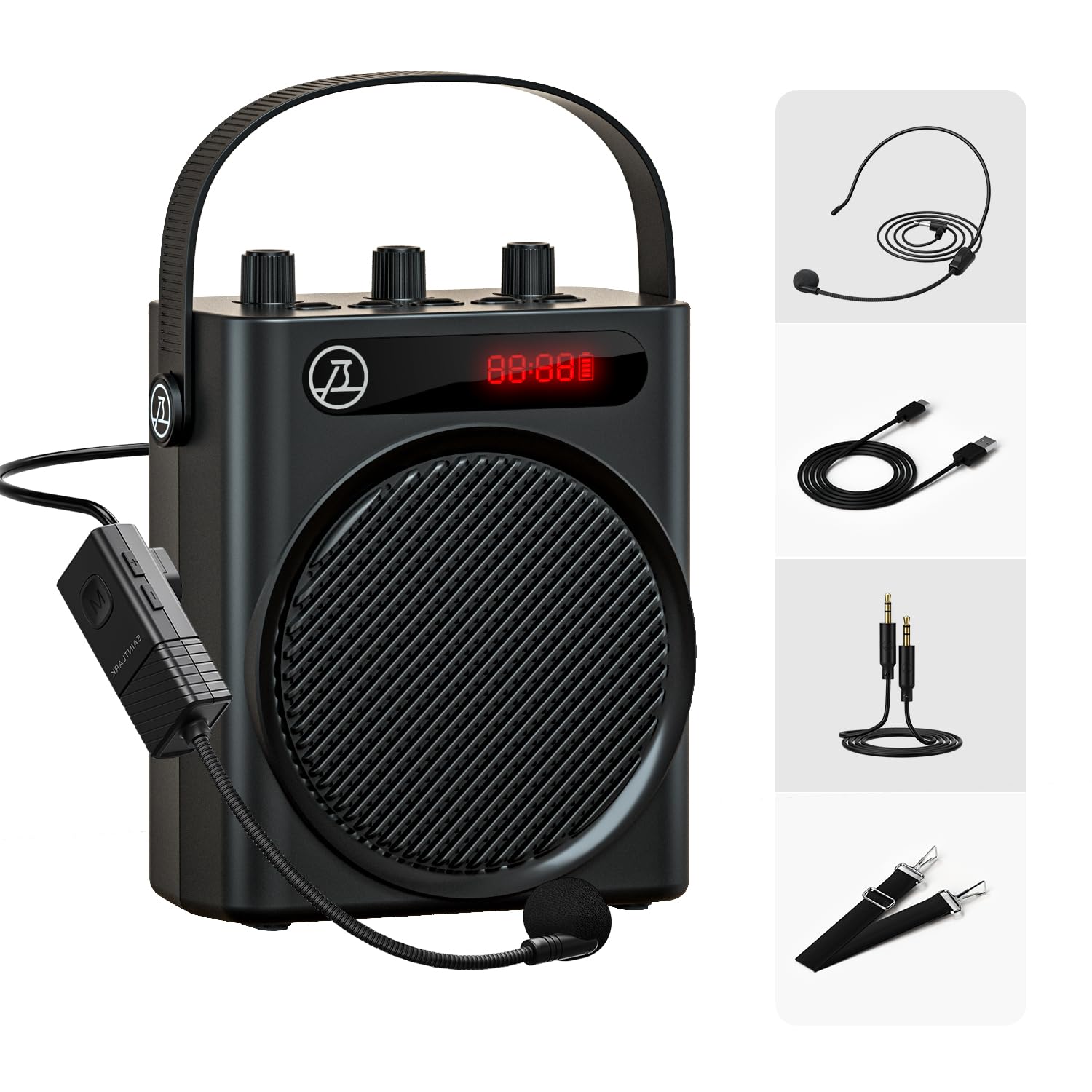 SAINTLARK S4 Bluetooth 5.3 Voice Amplifier - 30W Wireless & Wired Microphone Headset with 3500mAh Rechargeable Battery for Teachers, Trainers, Yoga Instructors, Public Speakers - Perfect for Classrooms, Gyms, Meetings & Outdoor Events