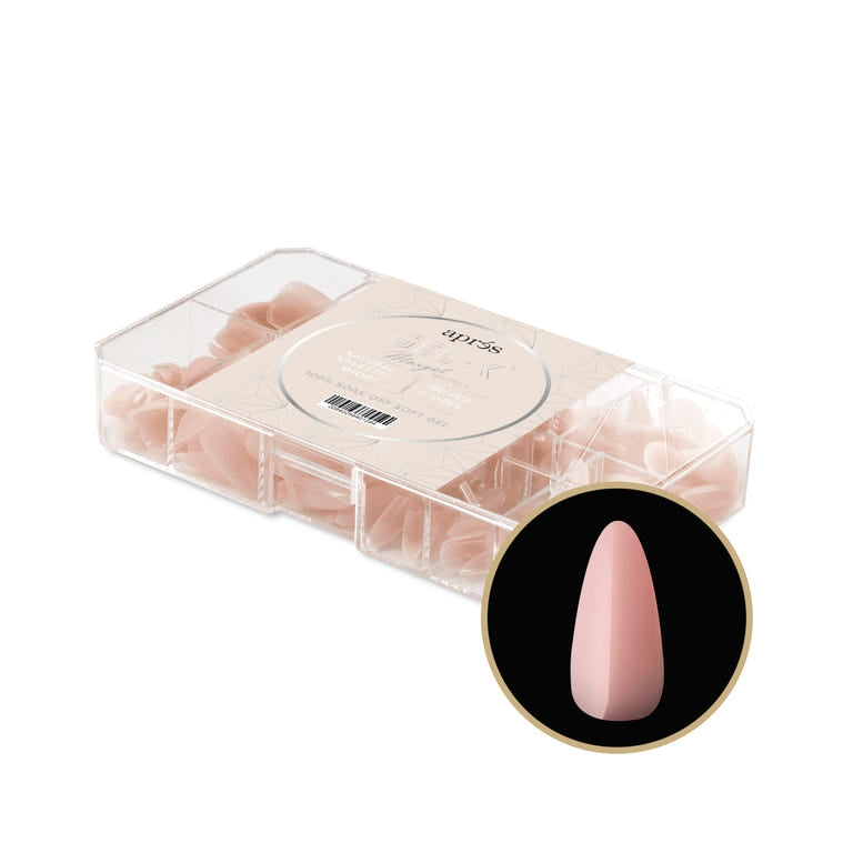Apres Gel X Neutrals Margor Natural Nail Tips 150pc - Short Stiletto Shape for DIY Manicures & Salon Use | Perfect for Bridal, Parties & Everyday Wear