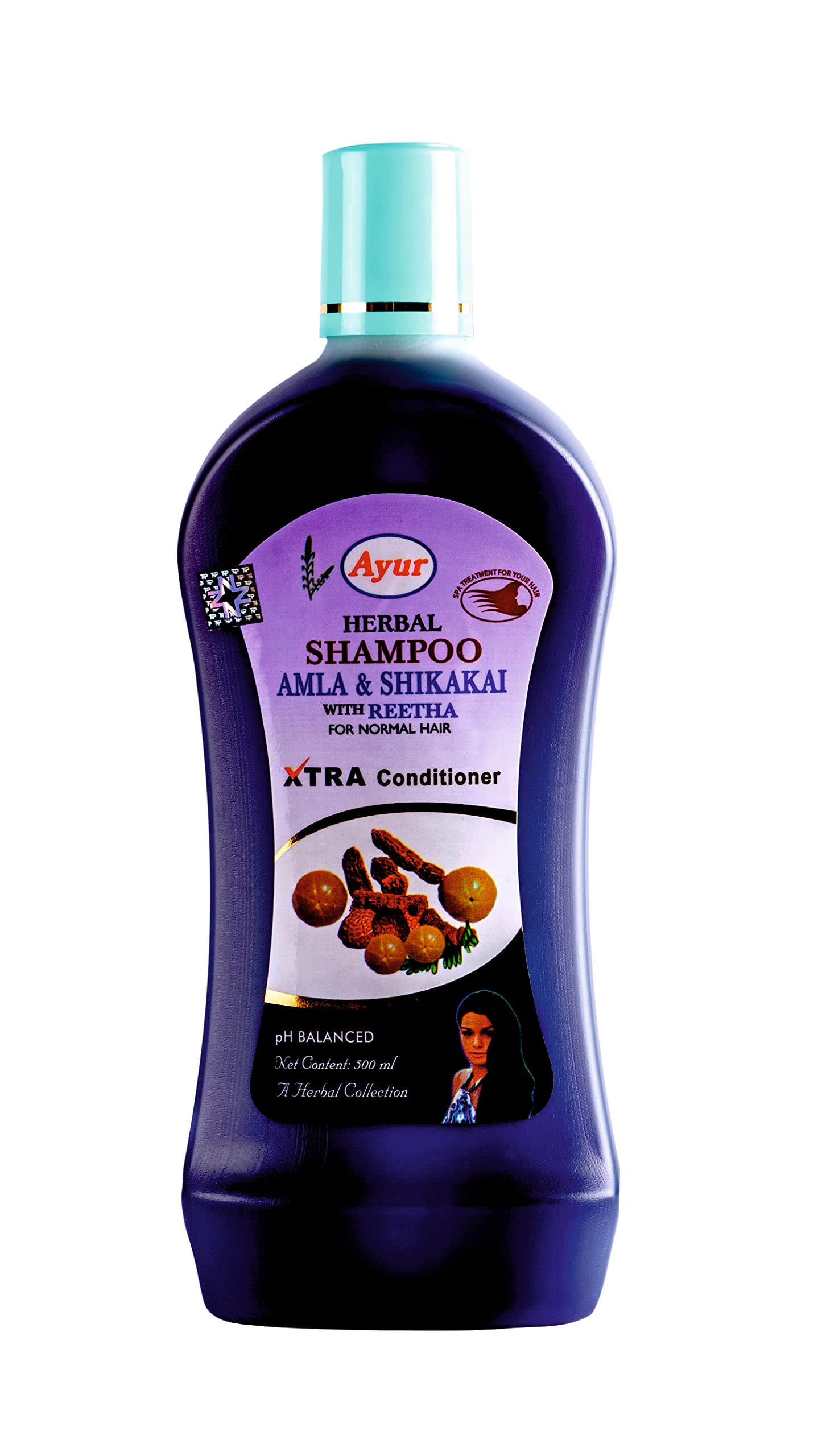 Ayur Herbal Amla Shikakai with Reetha Shampoo - 500ml Natural Hair Care for Shine & Growth | Sulfate-Free & Ayurvedic Formula for Daily Use & Scalp Health