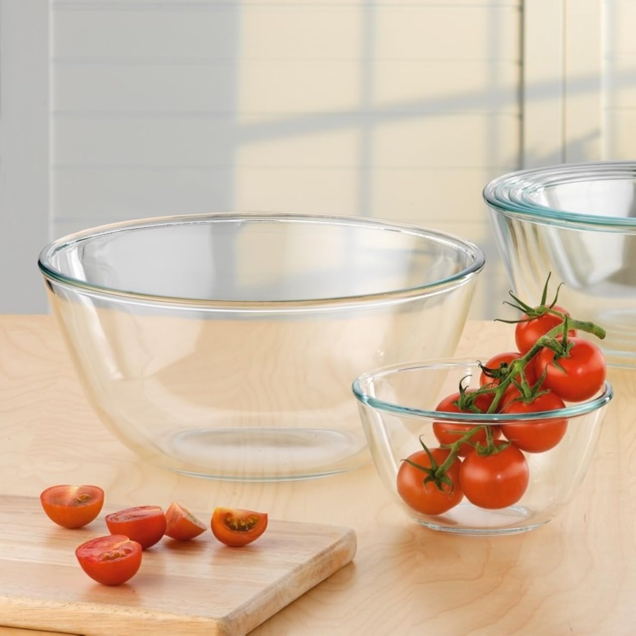 Heat-Resistant Simax Glass Salad Bowl - 3.5L Clear Borosilicate Glass Mixing Bowl for Kitchen, Baking & Serving - Perfect for Salads, Meal Prep & Entertaining