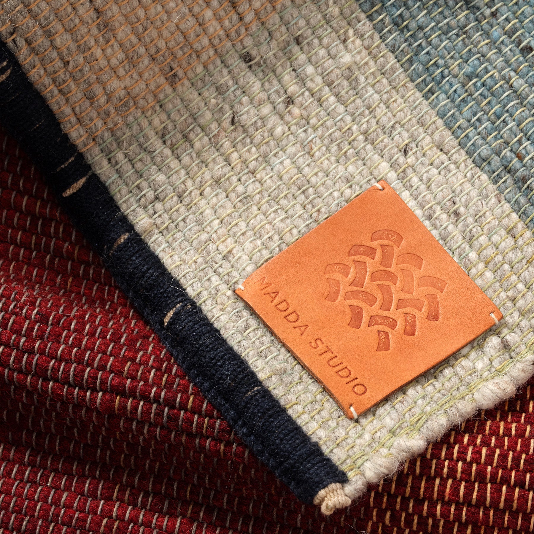 Handmade Wool Remnant Woven Rug - 7'x5' Soft Boho Area Rug for Living Room, Bedroom & Nursery | Eco-Friendly Home Decor