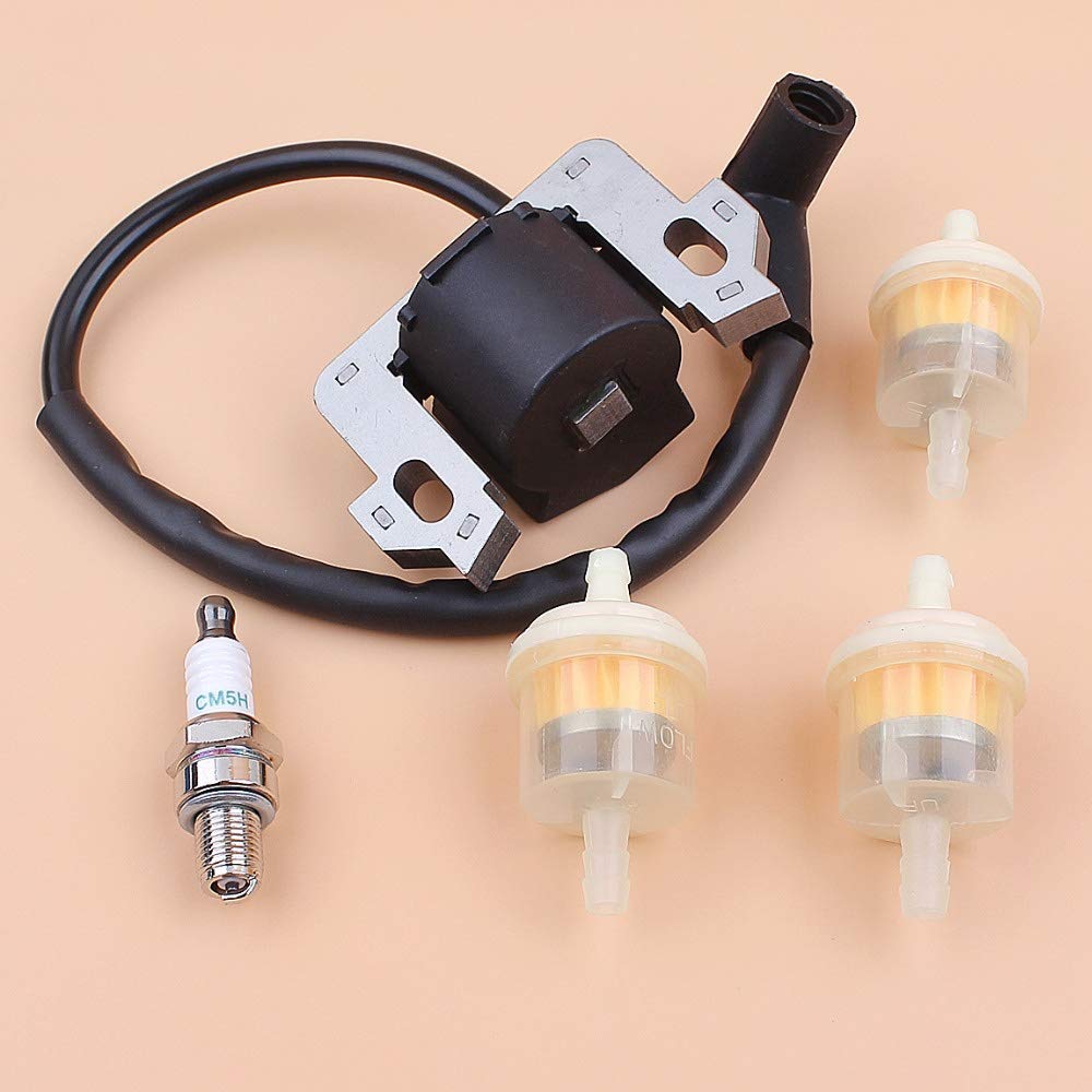 Honda GC135 GC160 GC190 GS160 GS190 Ignition Coil & Fuel Filter Replacement Kit - OEM 30500-ZL8-004, 30500-ZL8-014, 30500-Z0J-003 - Compatible with Lawn Mowers, Generators & Small Engines