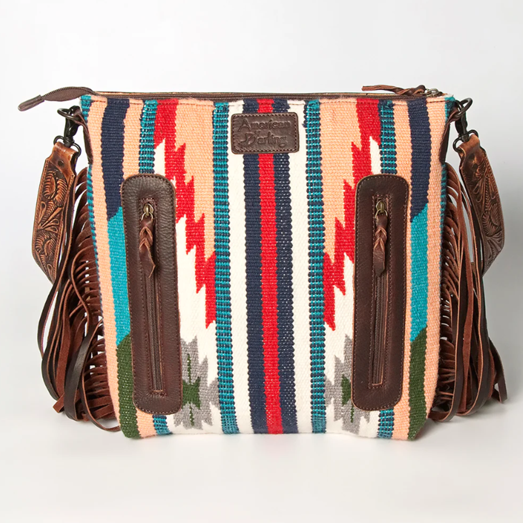 American Darling Multi-Colored Fringe Blanket Scarf - Stylish Crossbody Wrap for Outdoor Adventures, Travel & Cozy Nights